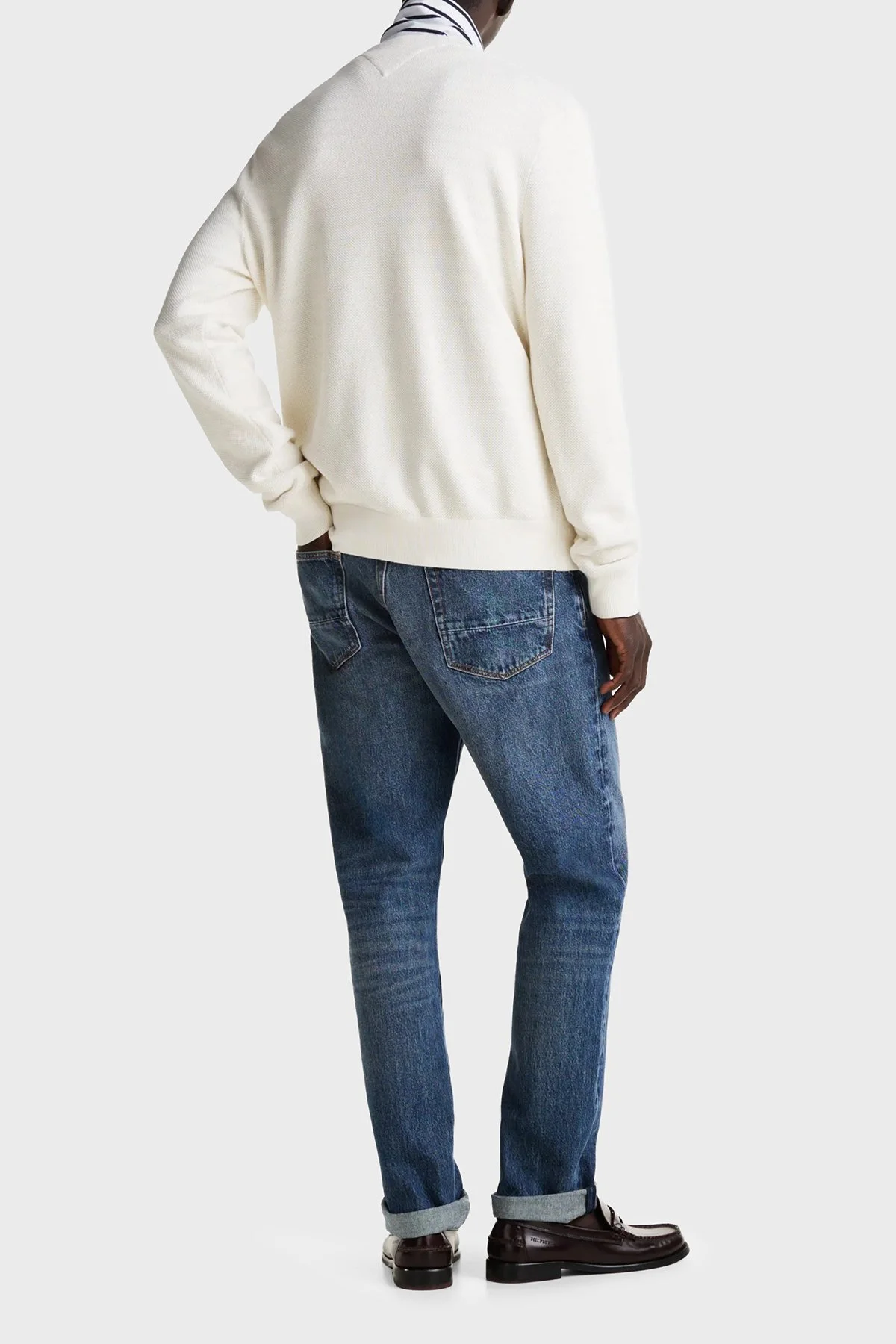 Tommy Hilfiger % 100 Pamuk Regular Fit Bisiklet Yaka Erkek Kazak MW0MW36347 Z00 AÇIK BEJ - 3