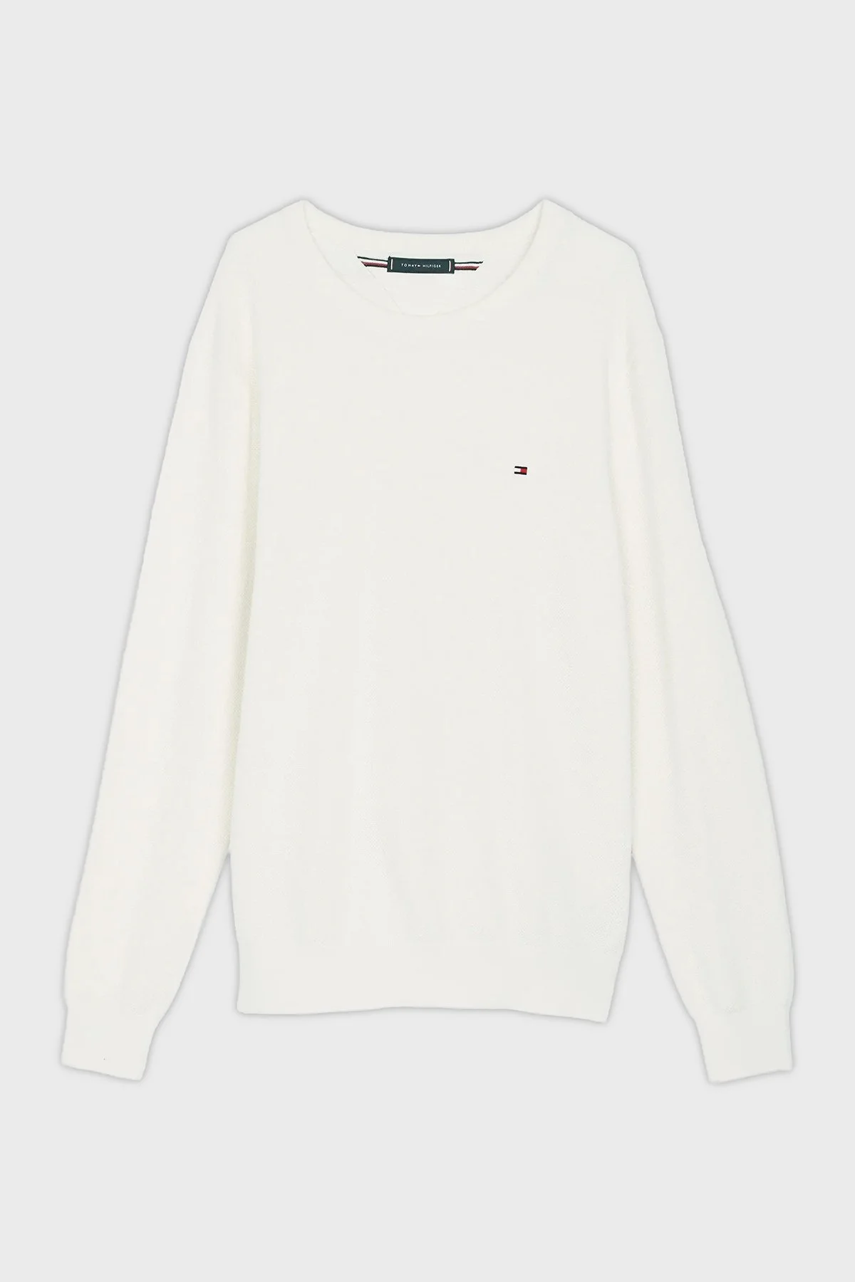 Tommy Hilfiger % 100 Pamuk Regular Fit Bisiklet Yaka Erkek Kazak MW0MW36347 Z00 AÇIK BEJ - 5