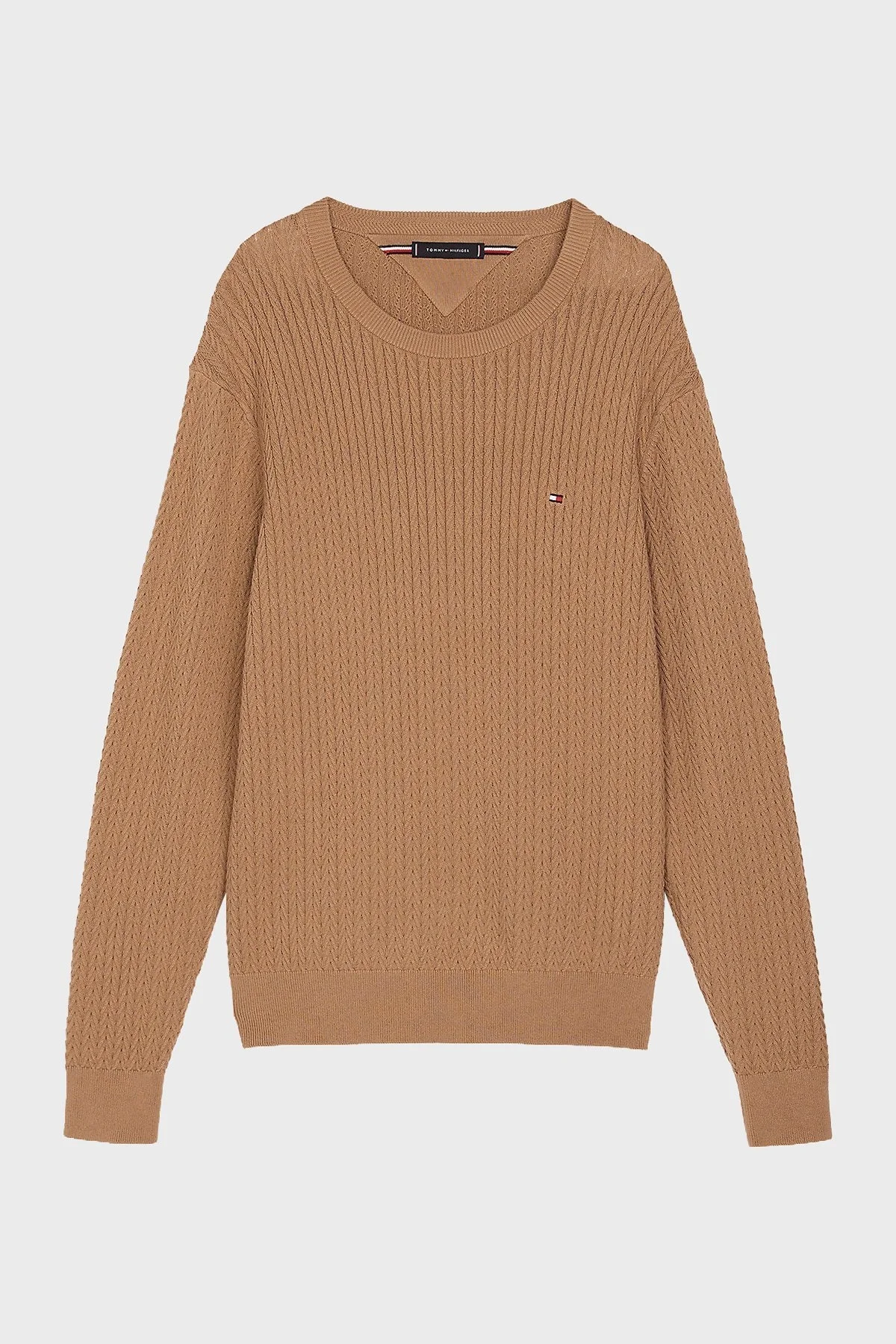 Tommy Hilfiger % 100 Pamuk Regular Fit Bisiklet Yaka Erkek Kazak MW0MW37400 RBC KOYU HAKİ - 10