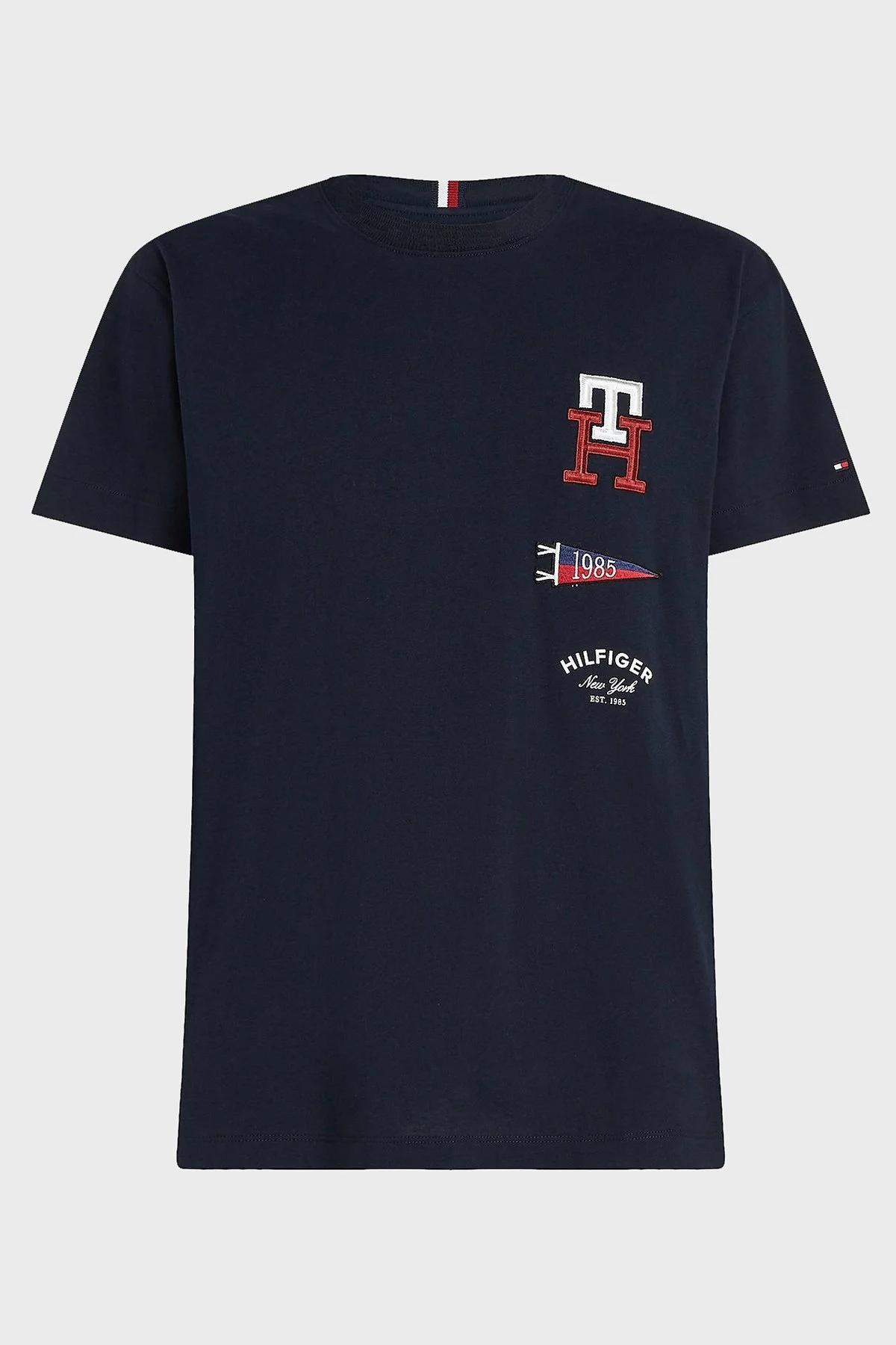 Tommy Hilfiger % 100 Pamuk Regular Fit Bisiklet Yaka Erkek T Shirt MW0MW30042 DW5 LACİVERT - 4