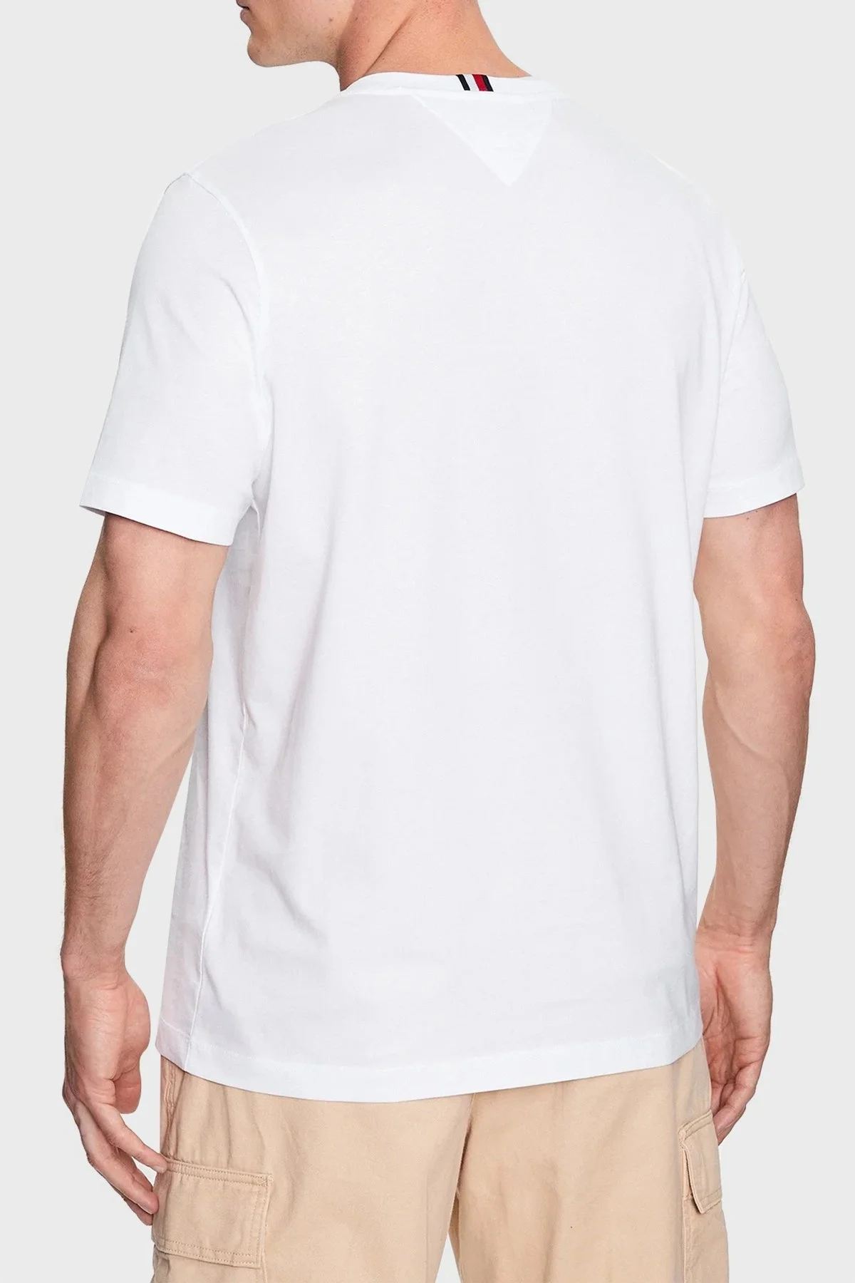 Tommy Hilfiger % 100 Pamuk Regular Fit Bisiklet Yaka Erkek T Shirt MW0MW31518 YBR BEYAZ - 2