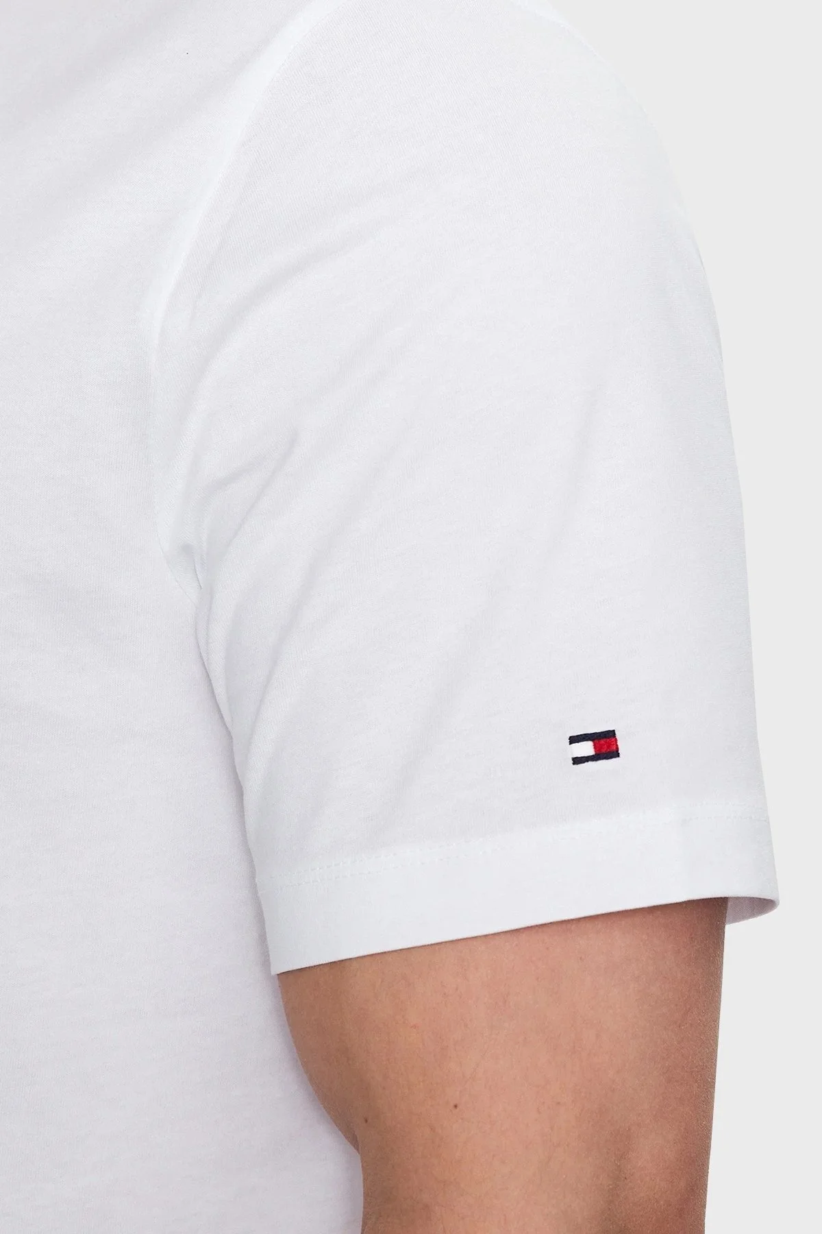Tommy Hilfiger % 100 Pamuk Regular Fit Bisiklet Yaka Erkek T Shirt MW0MW31518 YBR BEYAZ - 4