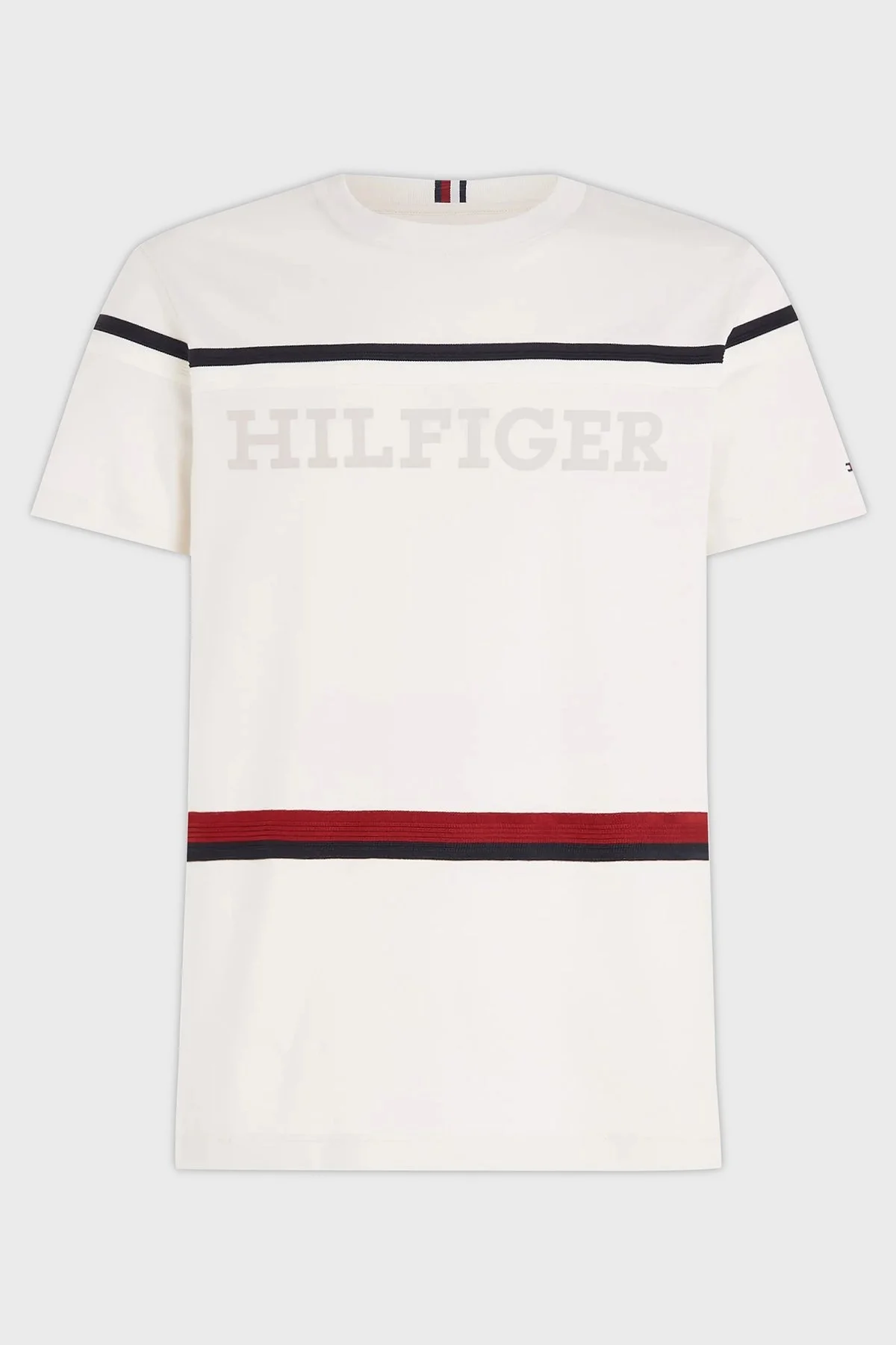 Tommy Hilfiger % 100 Pamuk Regular Fit Bisiklet Yaka Erkek T Shirt MW0MW31541 AC0 KREM - 4