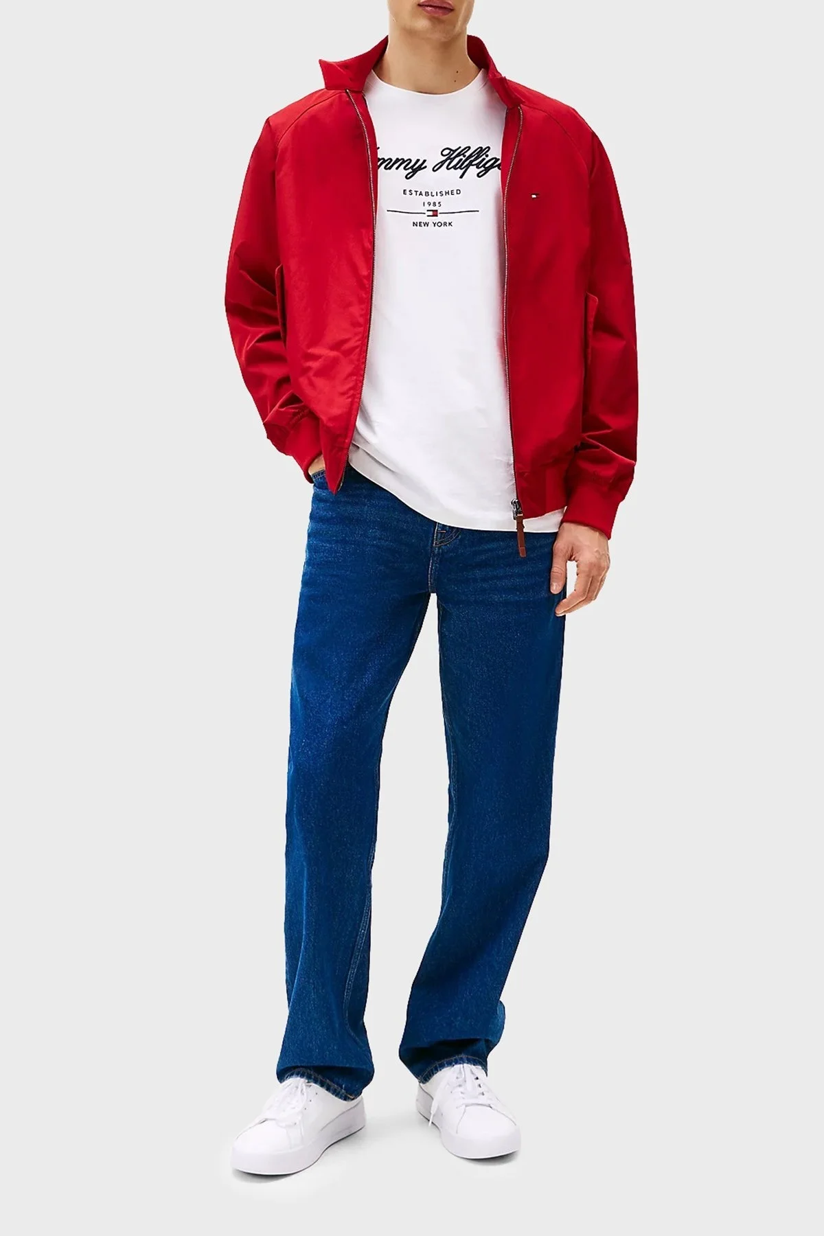 Tommy Hilfiger % 100 Pamuk Regular Fit Bisiklet Yaka Erkek T Shirt MW0MW33691 YBR BEYAZ - 8