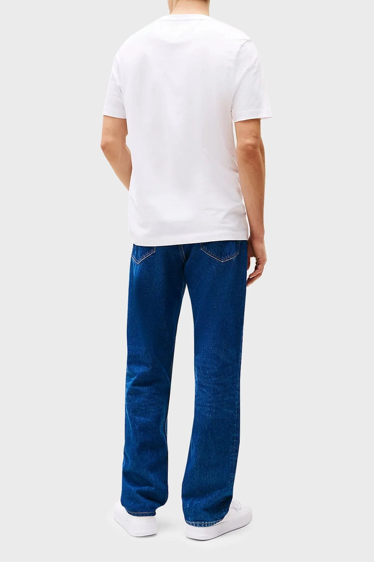 Tommy Hilfiger % 100 Pamuk Regular Fit Bisiklet Yaka Erkek T Shirt MW0MW33691 YBR BEYAZ - 9