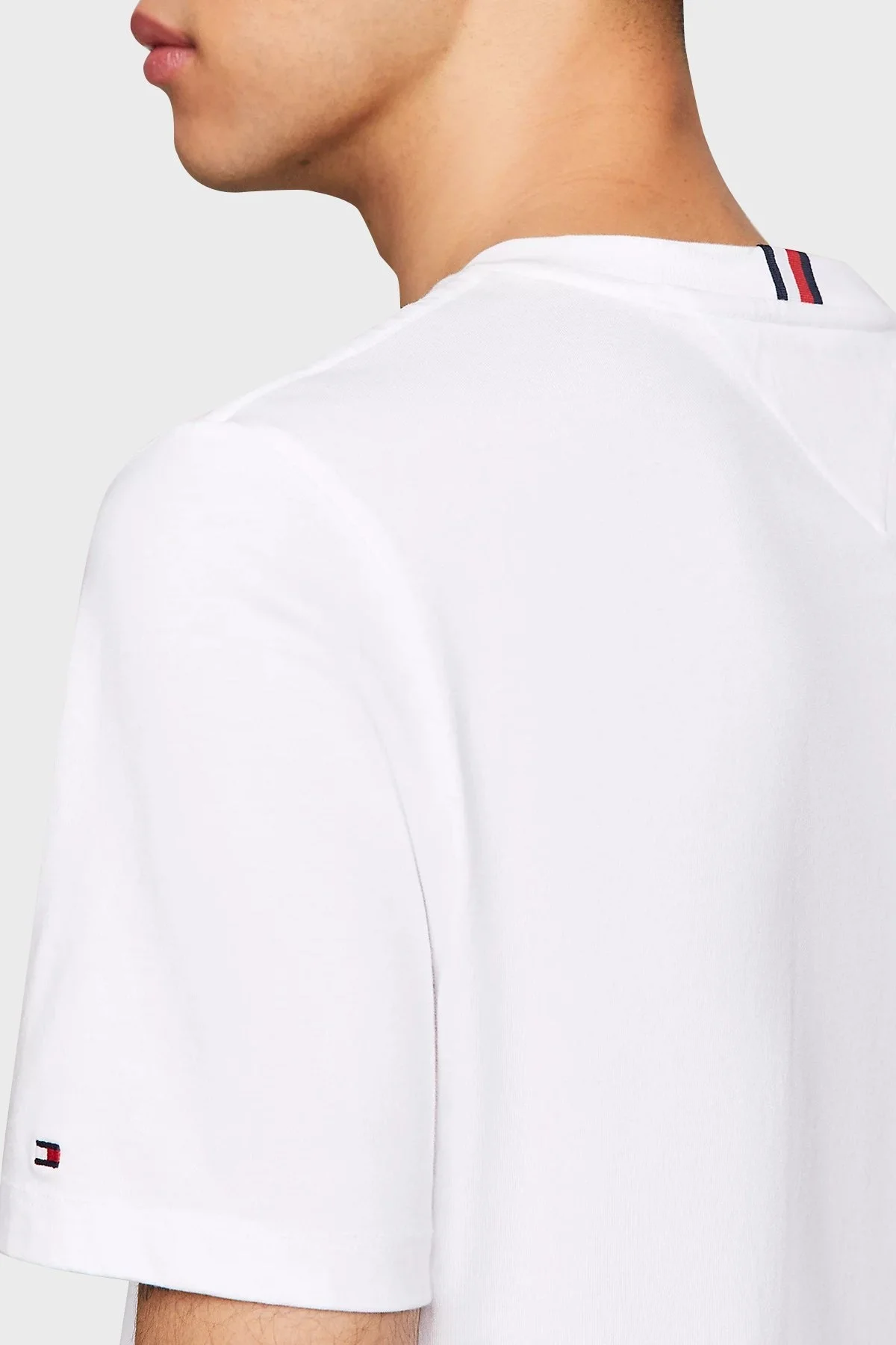 Tommy Hilfiger % 100 Pamuk Regular Fit Bisiklet Yaka Erkek T Shirt MW0MW33691 YBR BEYAZ - 11