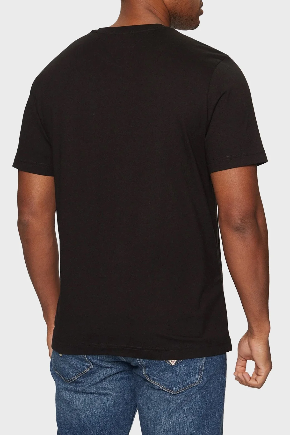 Tommy Hilfiger % 100 Pamuk Regular Fit Bisiklet Yaka Erkek T Shirt MW0MW37267 BDS SİYAH - 8