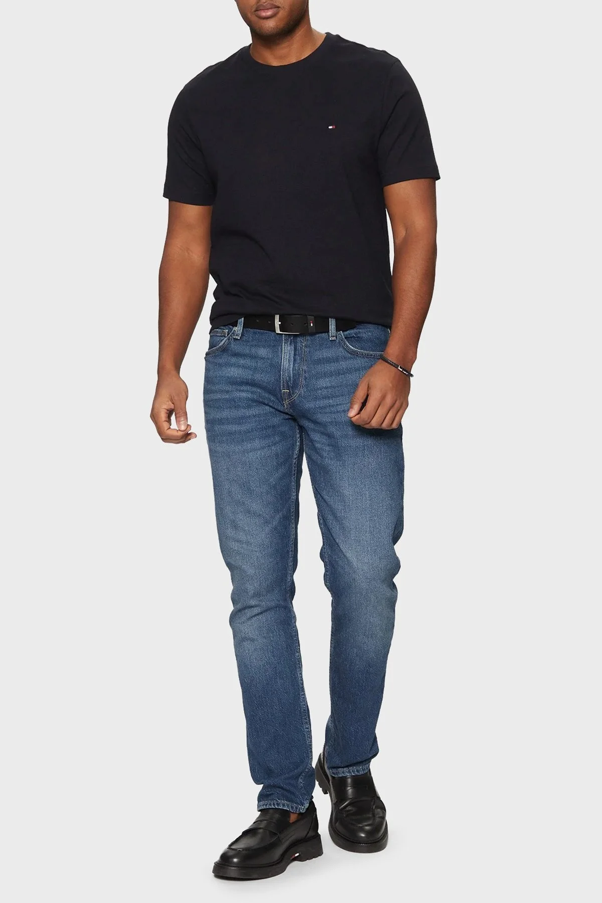 Tommy Hilfiger % 100 Pamuk Regular Fit Bisiklet Yaka Erkek T Shirt MW0MW37267 DW5 LACİVERT - 3