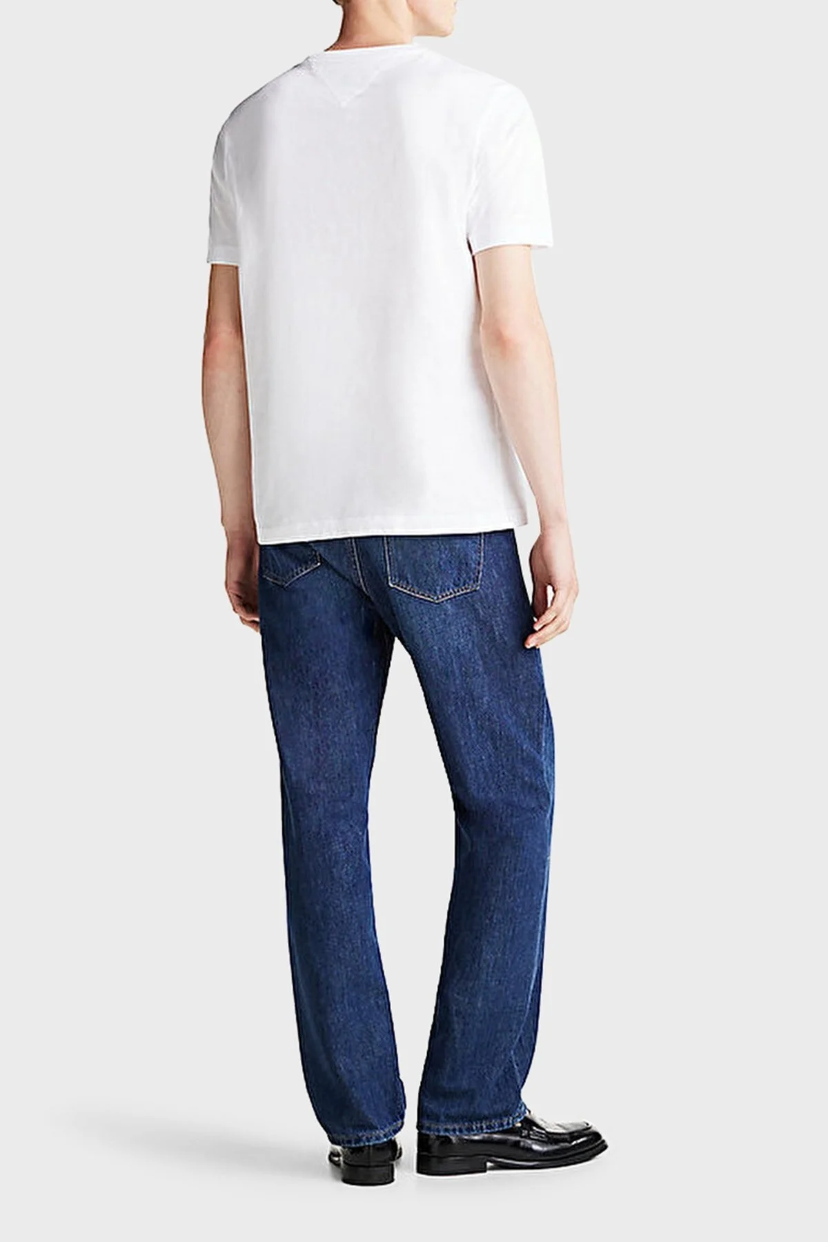 Tommy Hilfiger % 100 Pamuk Regular Fit Bisiklet Yaka Erkek T Shirt MW0MW37267 YBR BEYAZ - 8