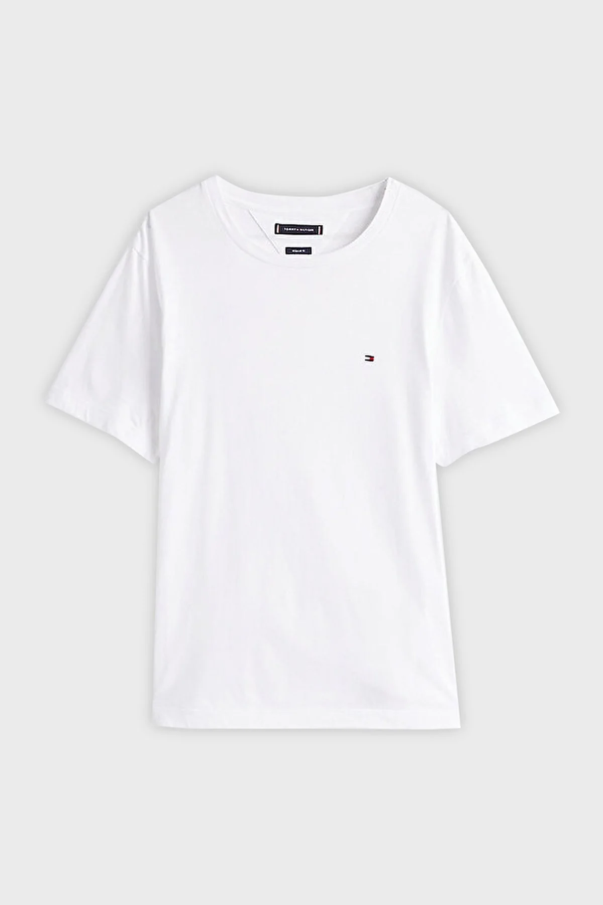 Tommy Hilfiger % 100 Pamuk Regular Fit Bisiklet Yaka Erkek T Shirt MW0MW37267 YBR BEYAZ - 10