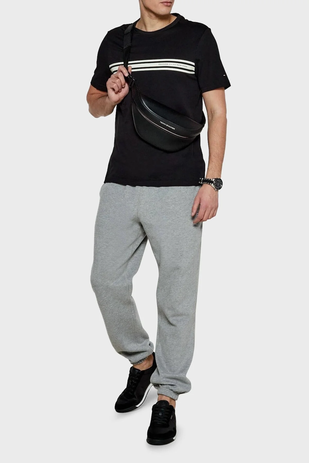 Tommy Hilfiger % 100 Pamuk Regular Fit Bisiklet Yaka Erkek T Shirt MW0MW37443 BDS SİYAH - 6