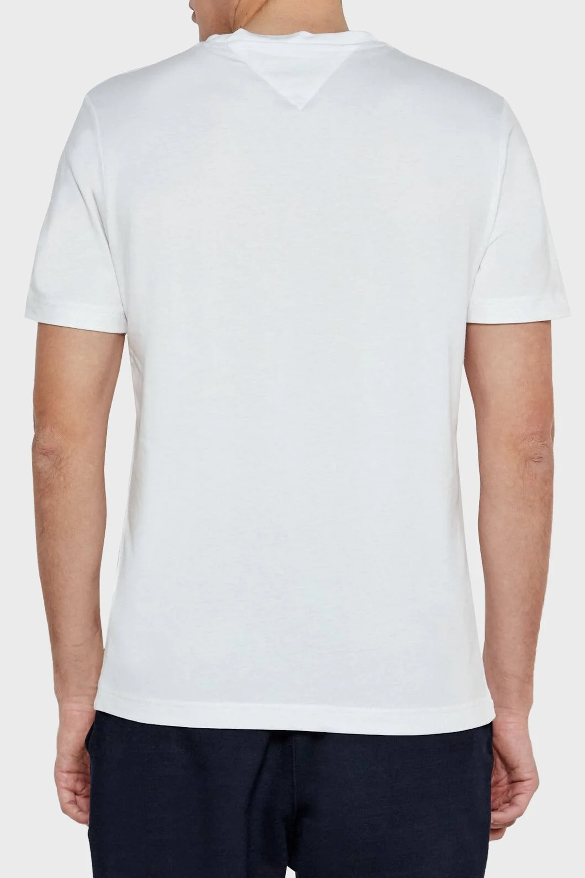 Tommy Hilfiger % 100 Pamuk Regular Fit Bisiklet Yaka Erkek T Shirt MW0MW37443 YBR BEYAZ - 2