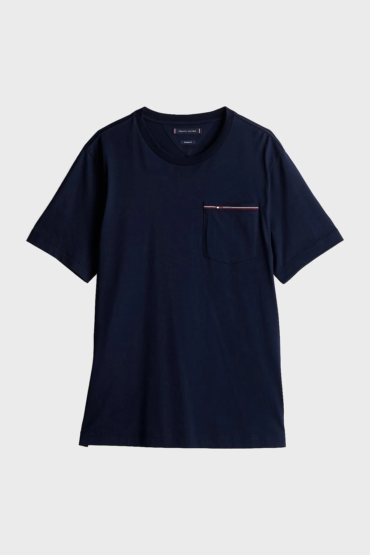 Tommy Hilfiger % 100 Pamuk Regular Fit Bisiklet Yaka Erkek T Shirt MW0MW37452 DW5 LACİVERT - 10