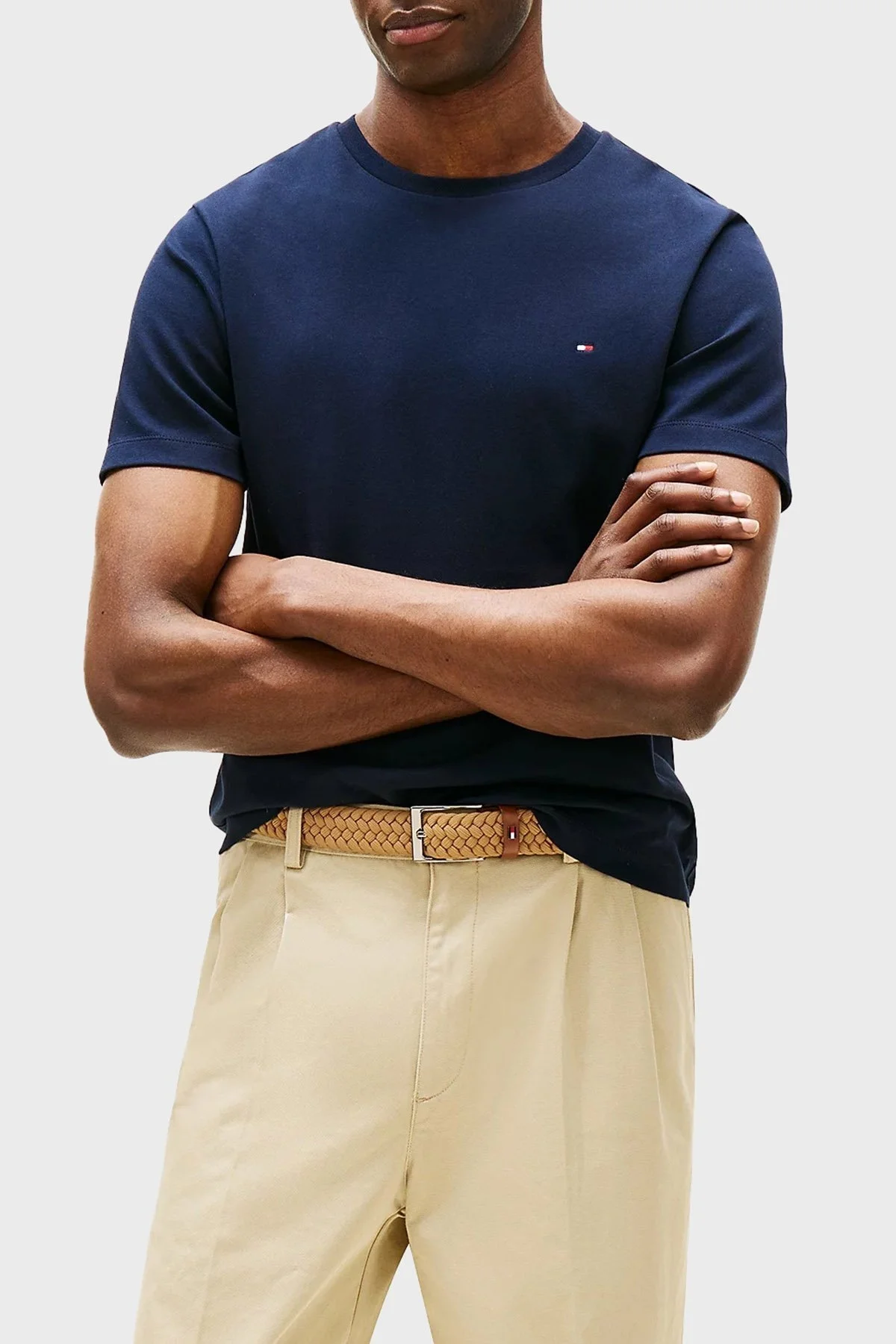 Tommy Hilfiger % 100 Pamuk Regular Fit Bisiklet Yaka Erkek T Shirt MW0MW37508 DW5 LACİVERT - 6