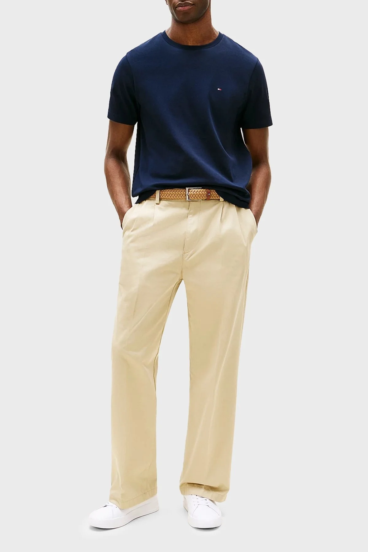 Tommy Hilfiger % 100 Pamuk Regular Fit Bisiklet Yaka Erkek T Shirt MW0MW37508 DW5 LACİVERT - 7