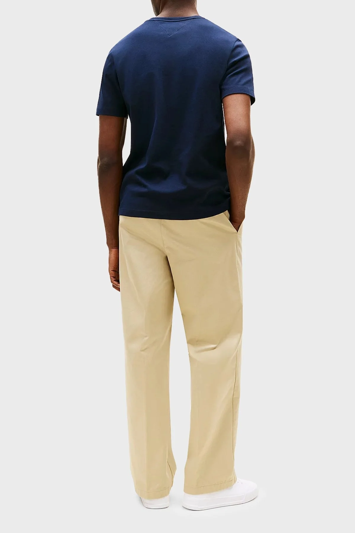 Tommy Hilfiger % 100 Pamuk Regular Fit Bisiklet Yaka Erkek T Shirt MW0MW37508 DW5 LACİVERT - 8