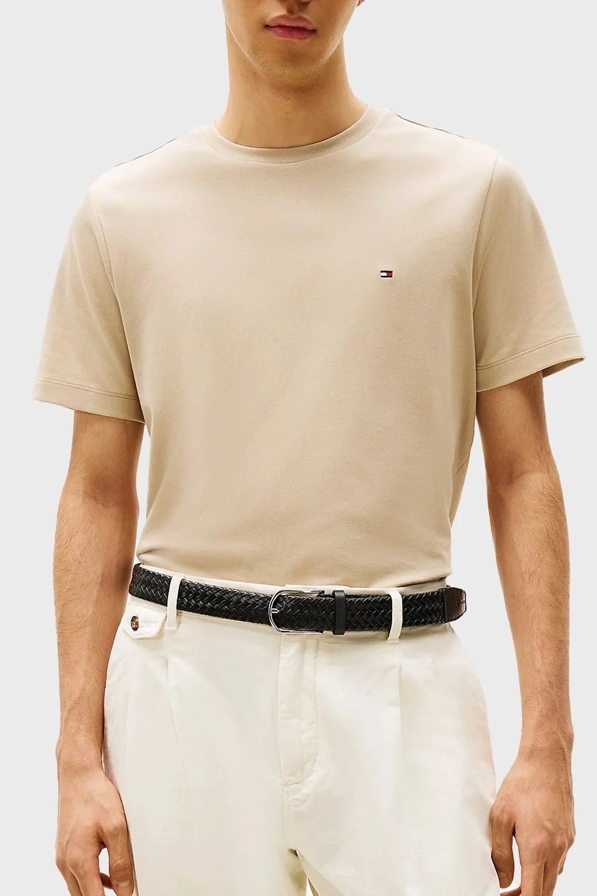 Tommy Hilfiger % 100 Pamuk Regular Fit Bisiklet Yaka Erkek T Shirt MW0MW37508 RBT KUM - 6