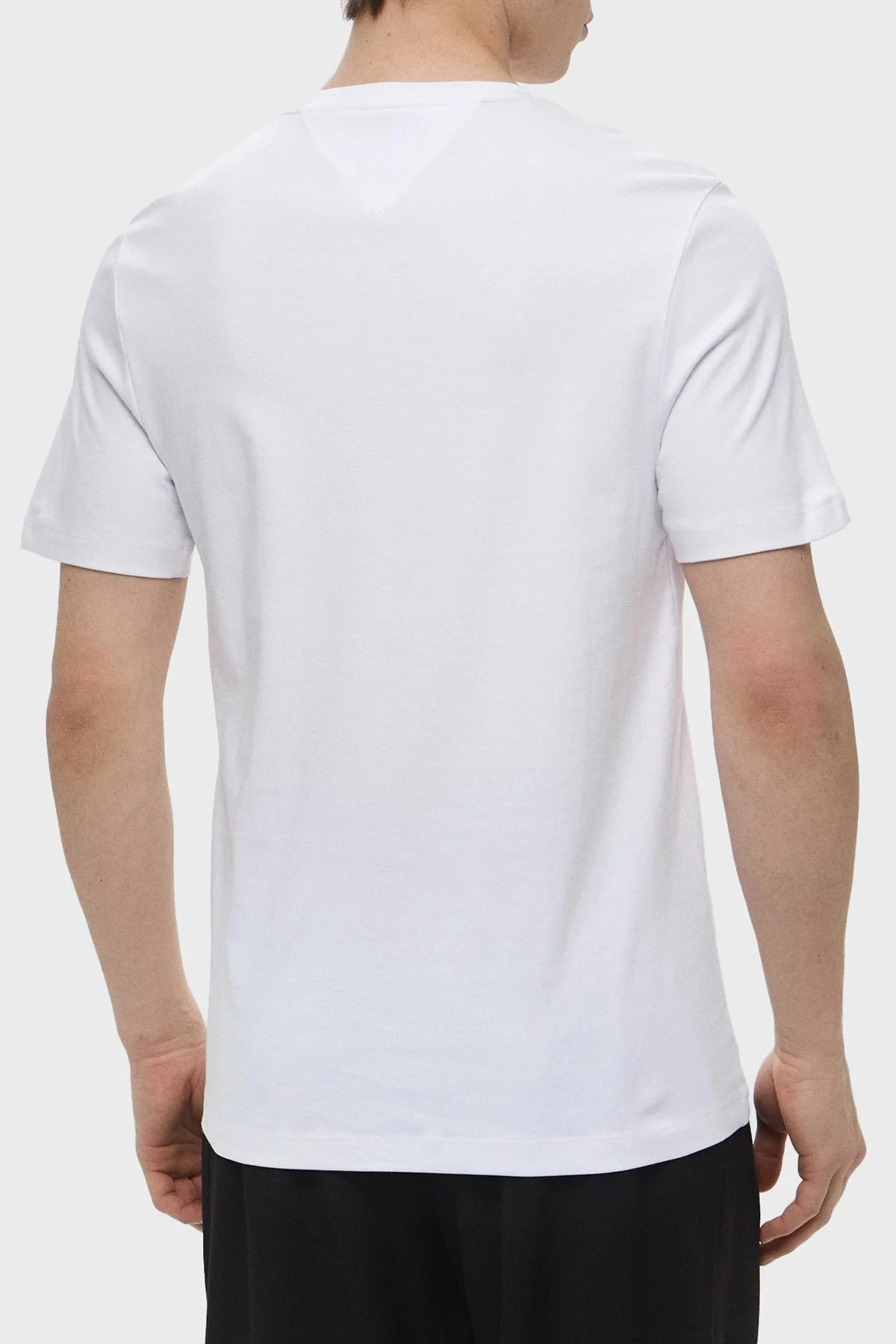 Tommy Hilfiger % 100 Pamuk Regular Fit Bisiklet Yaka Erkek T Shirt MW0MW37508 YBR BEYAZ - 7