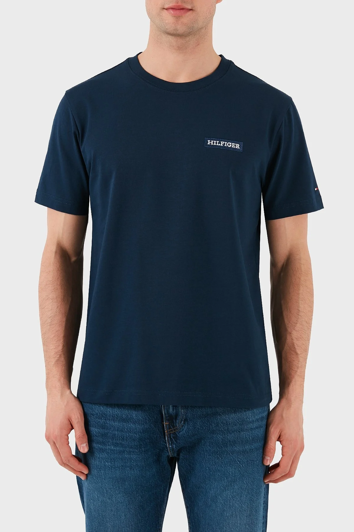 Tommy Hilfiger % 100 Pamuk Regular Fit Bisiklet Yaka Erkek T Shirt MW0MW37909 DAF LACİVERT - 6