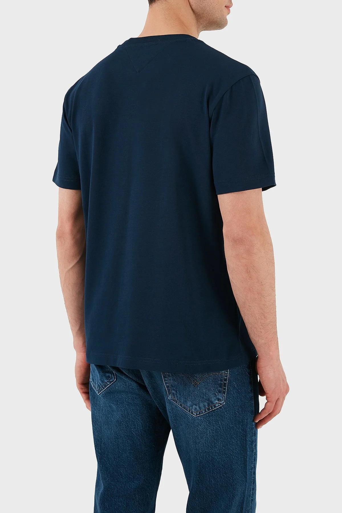 Tommy Hilfiger % 100 Pamuk Regular Fit Bisiklet Yaka Erkek T Shirt MW0MW37909 DAF LACİVERT - 8