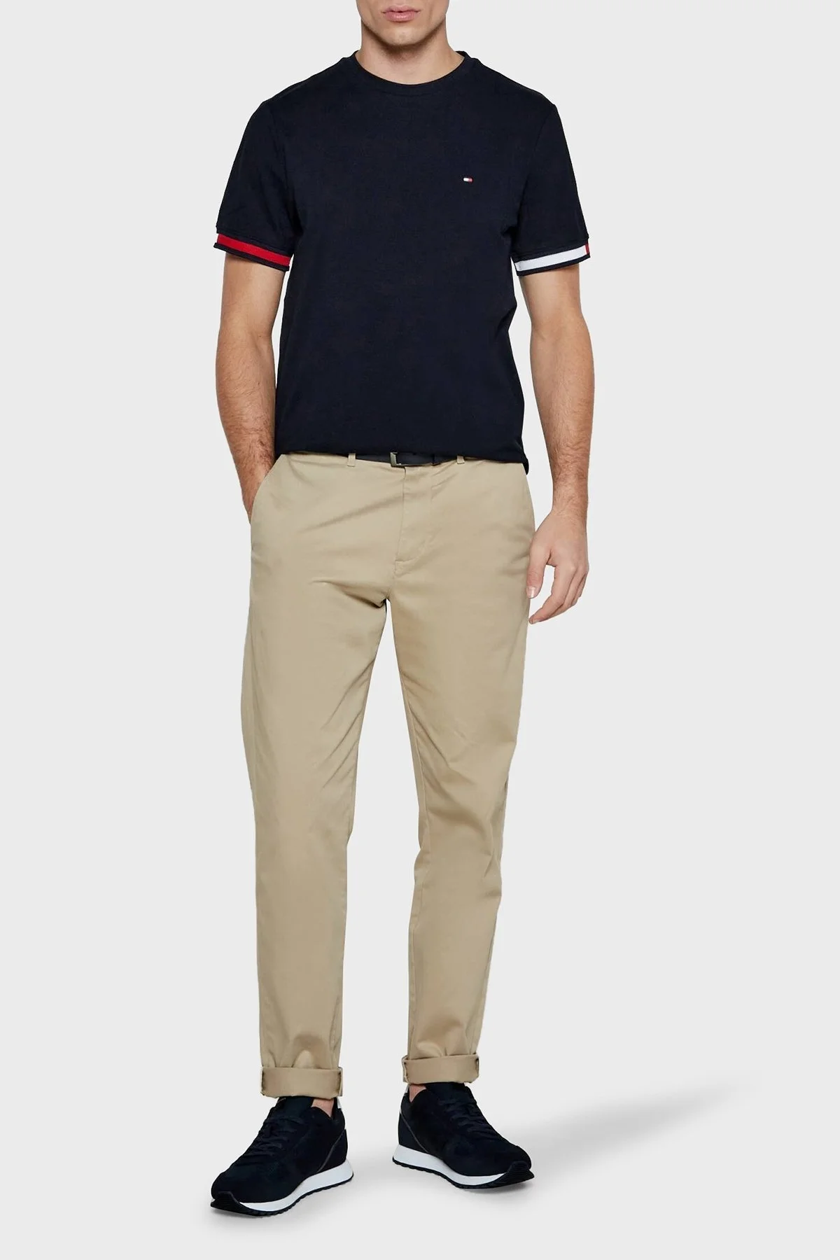 Tommy Hilfiger % 100 Pamuk Regular Fit Bisiklet Yaka Erkek T Shirt MW0MW38078 DW5 LACİVERT - 6