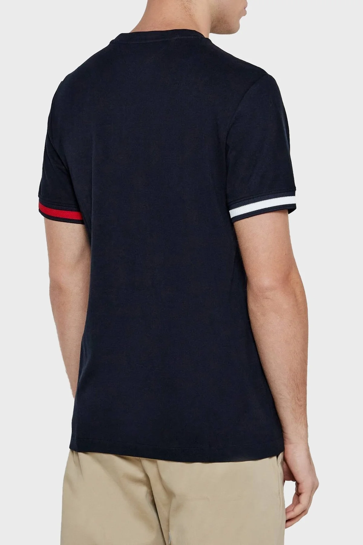 Tommy Hilfiger % 100 Pamuk Regular Fit Bisiklet Yaka Erkek T Shirt MW0MW38078 DW5 LACİVERT - 7