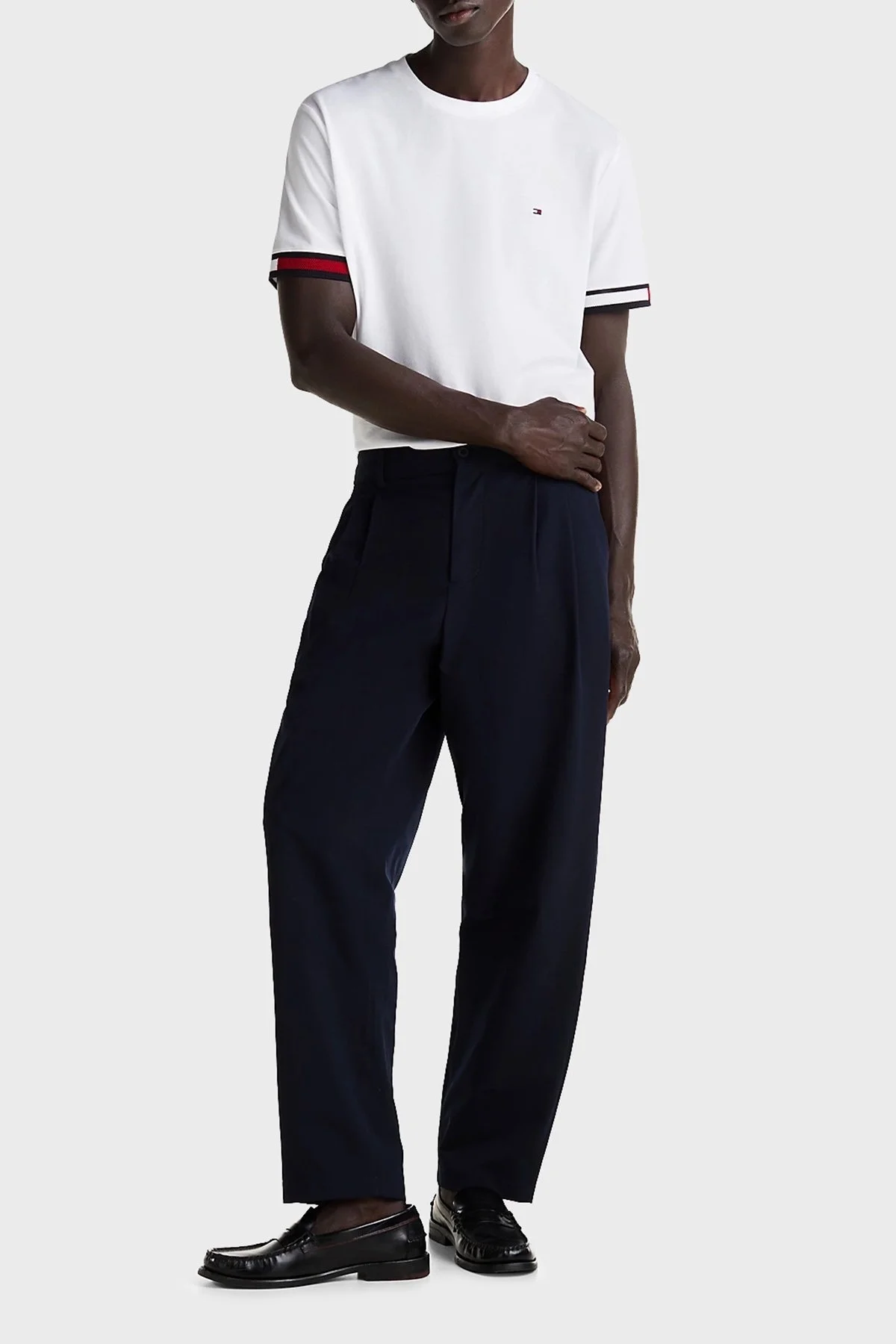 Tommy Hilfiger % 100 Pamuk Regular Fit Bisiklet Yaka Erkek T Shirt MW0MW38078 YBR BEYAZ - 3