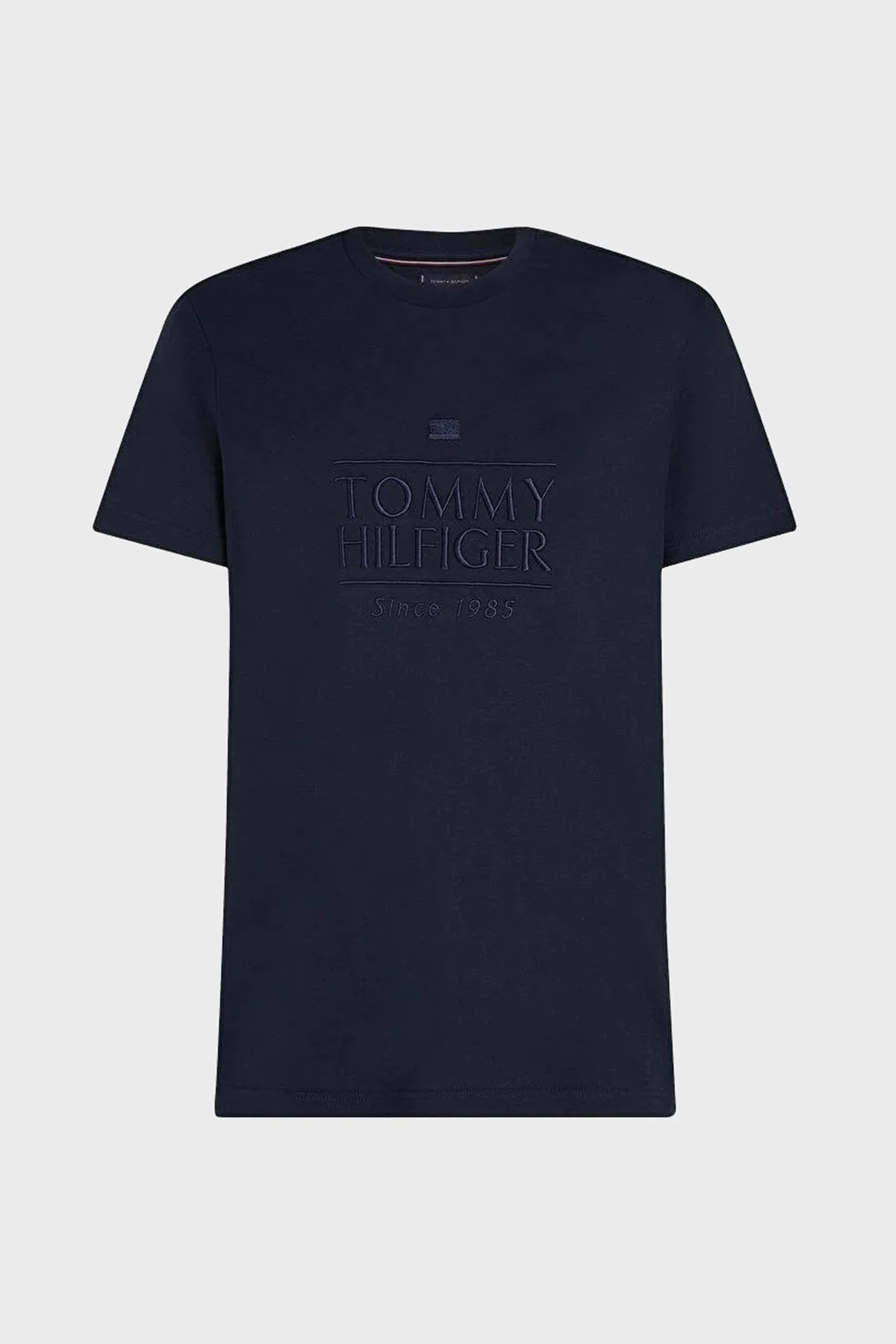 Tommy Hilfiger % 100 Pamuk Regular Fit Bisiklet Yaka Erkek T Shirt MW0MW38620 DW5 LACİVERT - 10