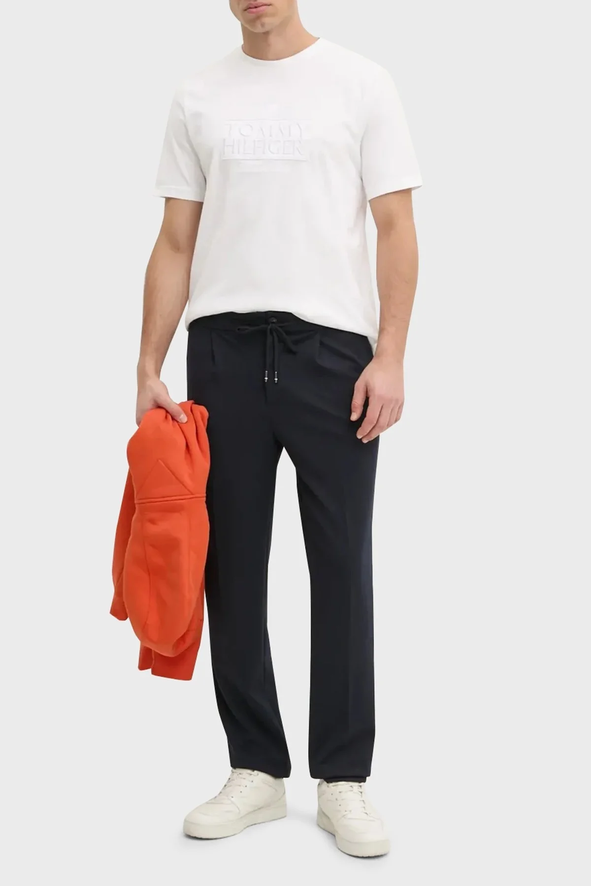 Tommy Hilfiger % 100 Pamuk Regular Fit Bisiklet Yaka Erkek T Shirt MW0MW38620 YBR BEYAZ - 6