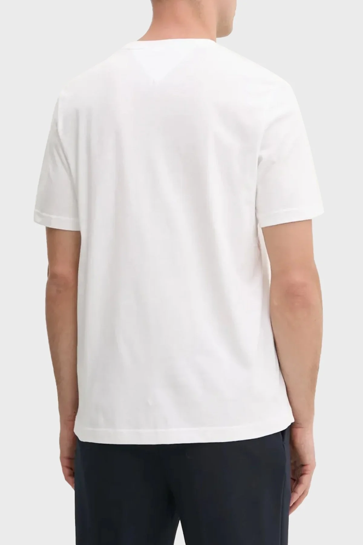 Tommy Hilfiger % 100 Pamuk Regular Fit Bisiklet Yaka Erkek T Shirt MW0MW38620 YBR BEYAZ - 7