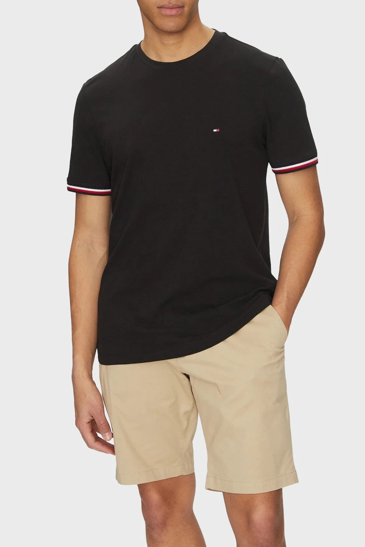 Tommy Hilfiger % 100 Pamuk Regular Fit Bisiklet Yaka Erkek T Shirt MW0MW38630 BDS SİYAH - 6