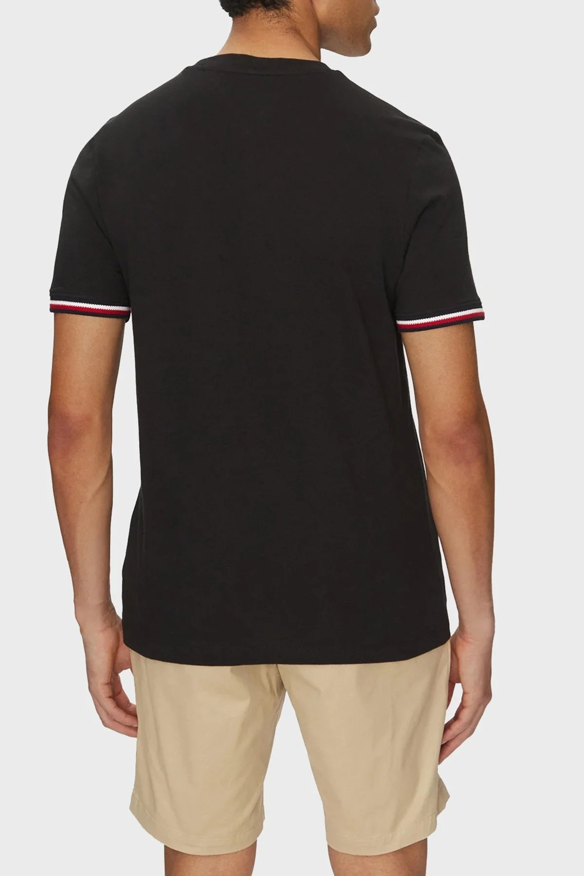 Tommy Hilfiger % 100 Pamuk Regular Fit Bisiklet Yaka Erkek T Shirt MW0MW38630 BDS SİYAH - 8