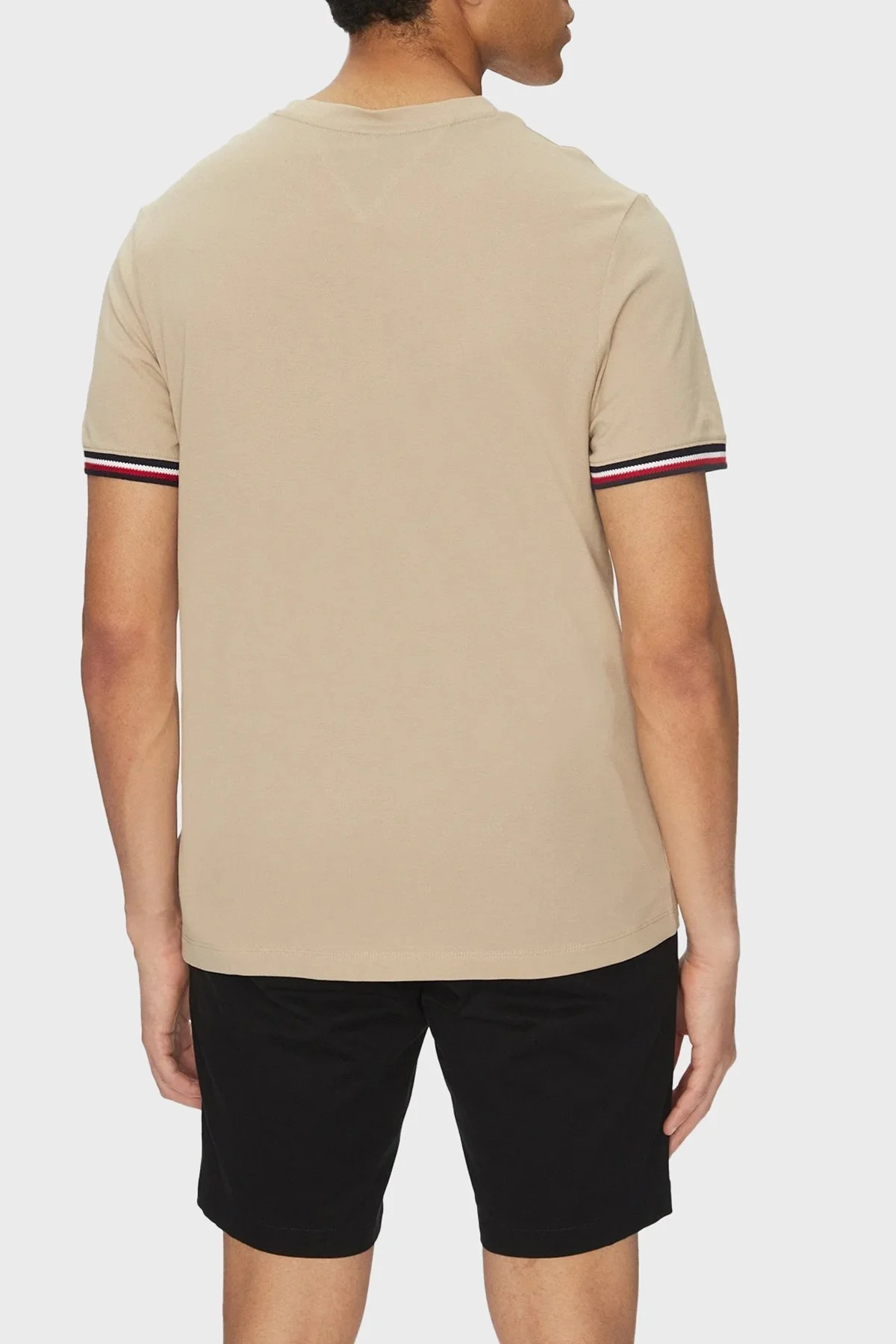 Tommy Hilfiger % 100 Pamuk Regular Fit Bisiklet Yaka Erkek T Shirt MW0MW38630 RBT KUM - 8