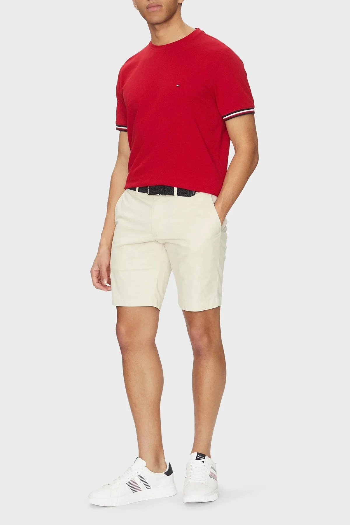 Tommy Hilfiger % 100 Pamuk Regular Fit Bisiklet Yaka Erkek T Shirt MW0MW38630 XLD KIRMIZI - 7