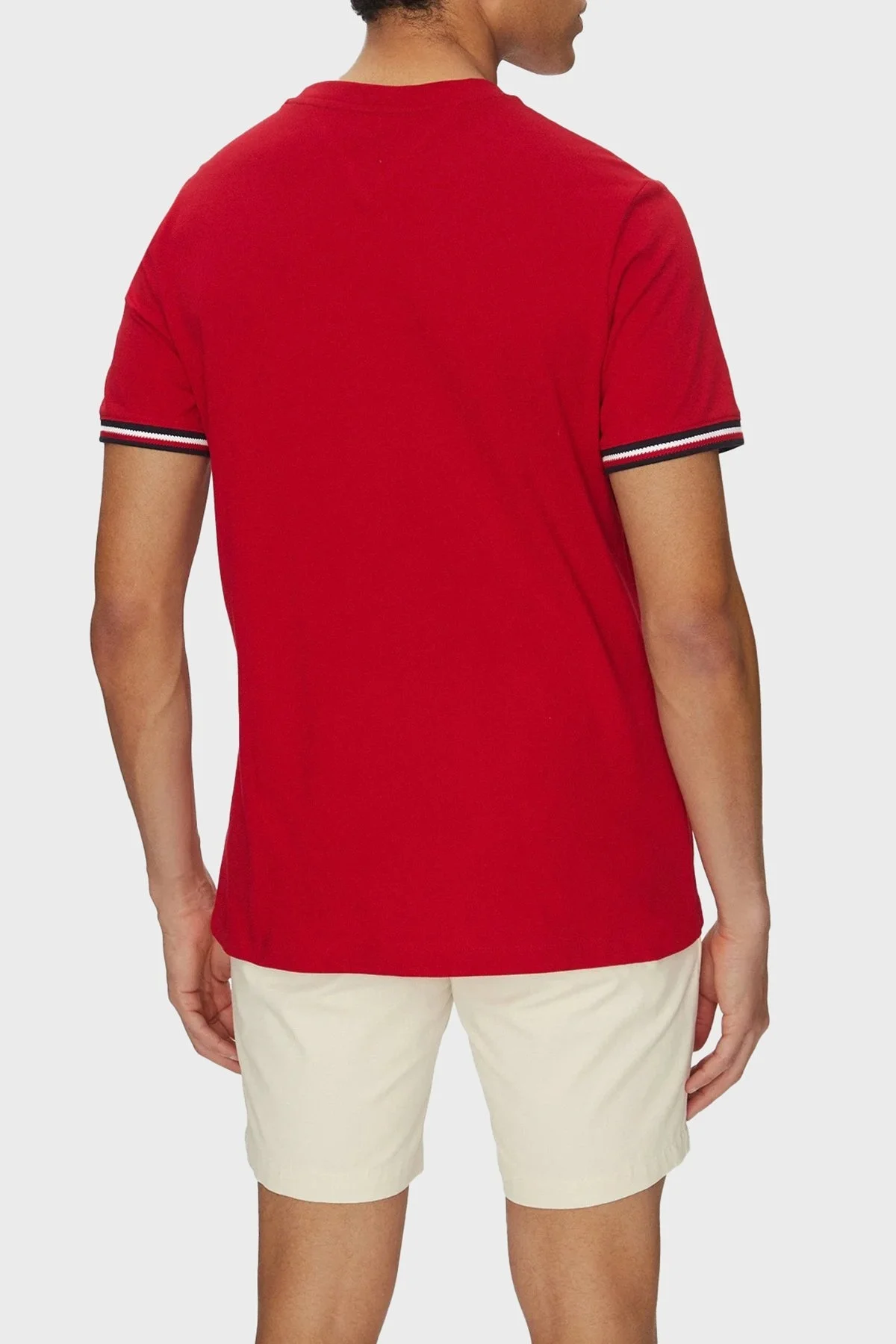 Tommy Hilfiger % 100 Pamuk Regular Fit Bisiklet Yaka Erkek T Shirt MW0MW38630 XLD KIRMIZI - 8