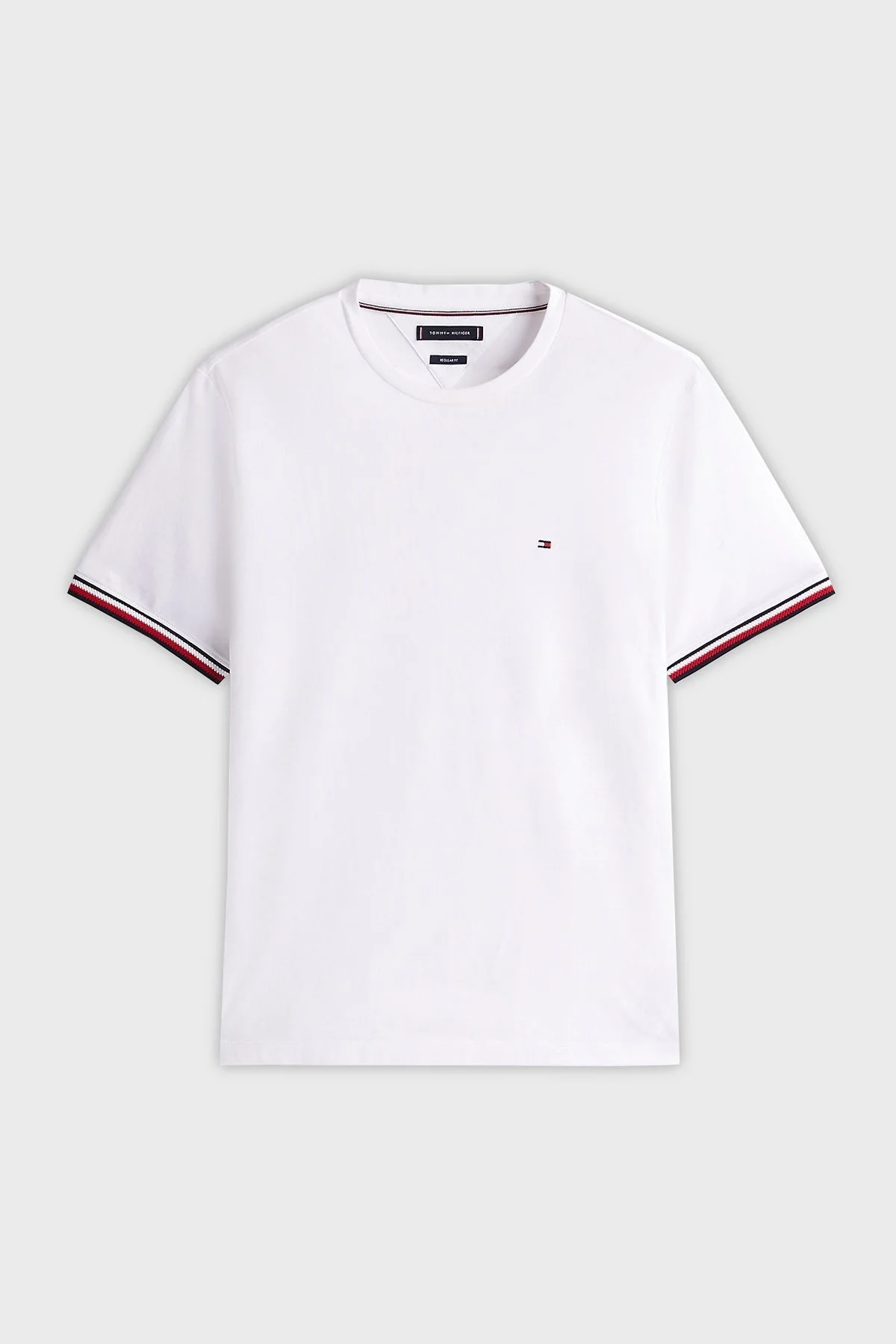 Tommy Hilfiger % 100 Pamuk Regular Fit Bisiklet Yaka Erkek T Shirt MW0MW38630 YBR BEYAZ - 10