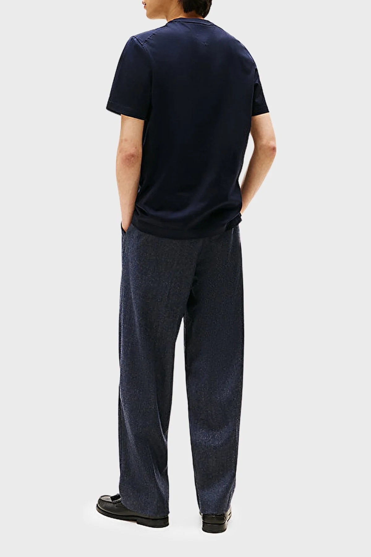 Tommy Hilfiger % 100 Pamuk Regular Fit Bisiklet Yaka Erkek T Shirt MW0MW39779 DW5 LACİVERT - 2