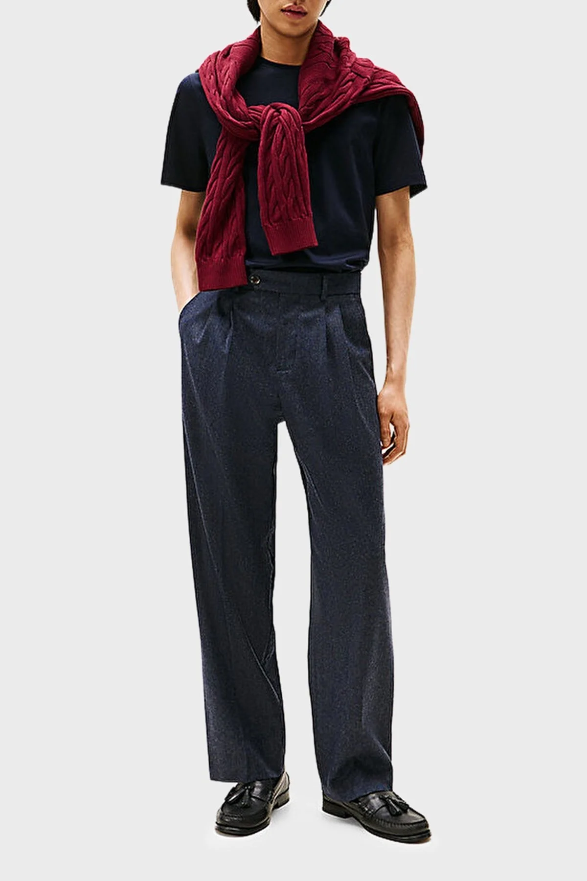 Tommy Hilfiger % 100 Pamuk Regular Fit Bisiklet Yaka Erkek T Shirt MW0MW39779 DW5 LACİVERT - 3