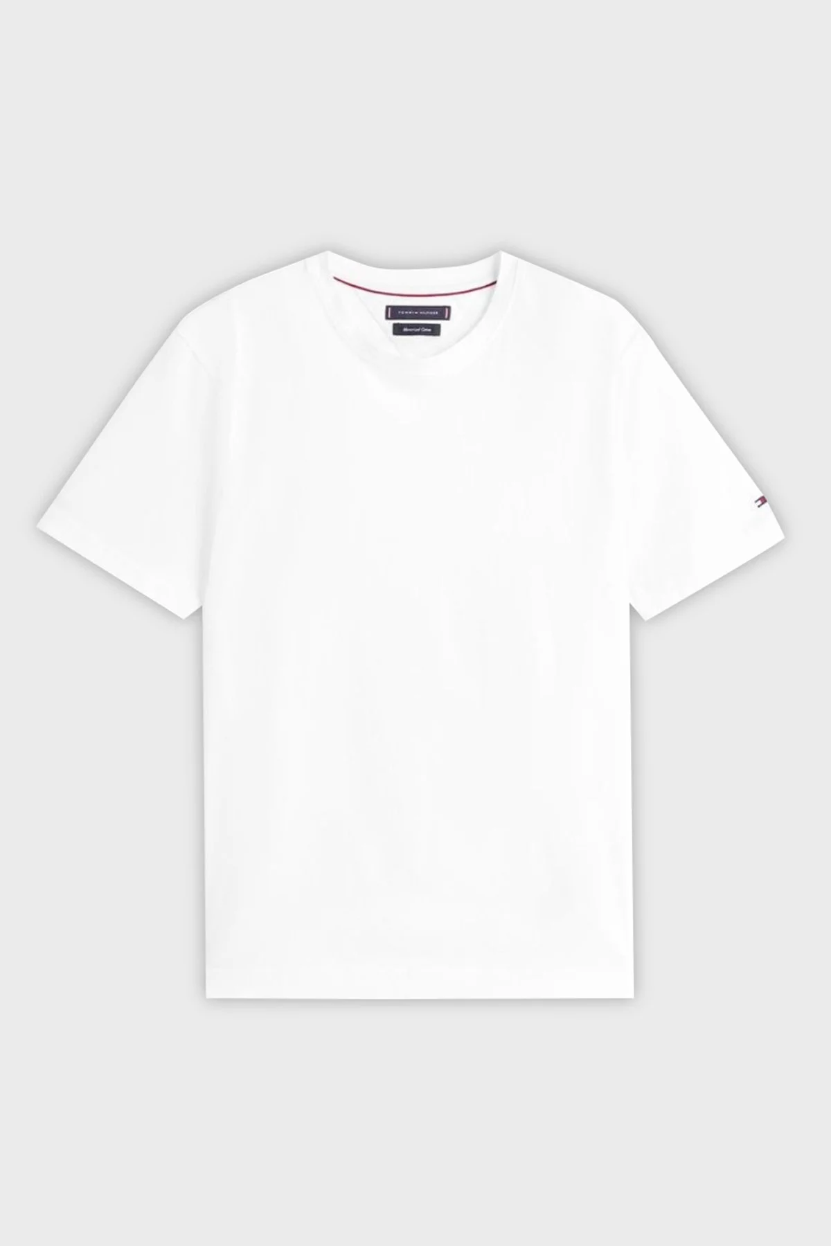 Tommy Hilfiger % 100 Pamuk Regular Fit Bisiklet Yaka Erkek T Shirt MW0MW39779 YBR BEYAZ - 4