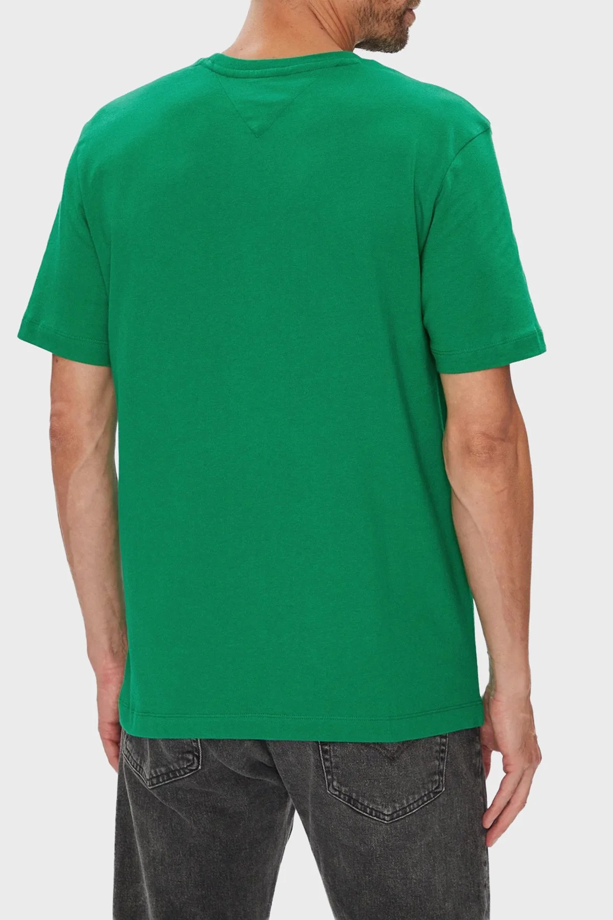 Tommy Hilfiger % 100 Pamuk Regular Fit Bisiklet Yaka Erkek T Shirt MW0MW39995 L4F YEŞİL - 3