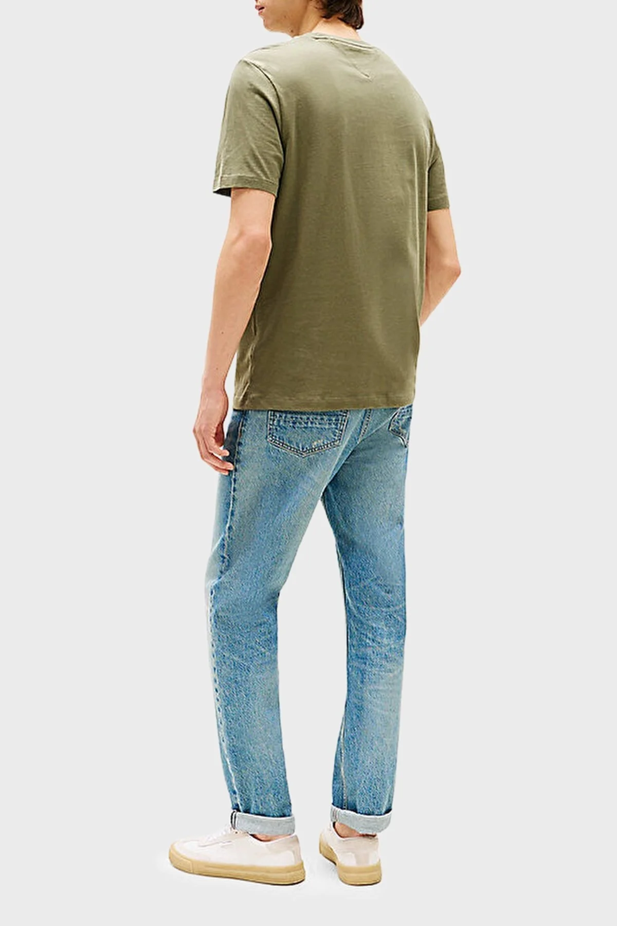 Tommy Hilfiger % 100 Pamuk Regular Fit Bisiklet Yaka Erkek T Shirt MW0MW39995 PLI YEŞİL - 3