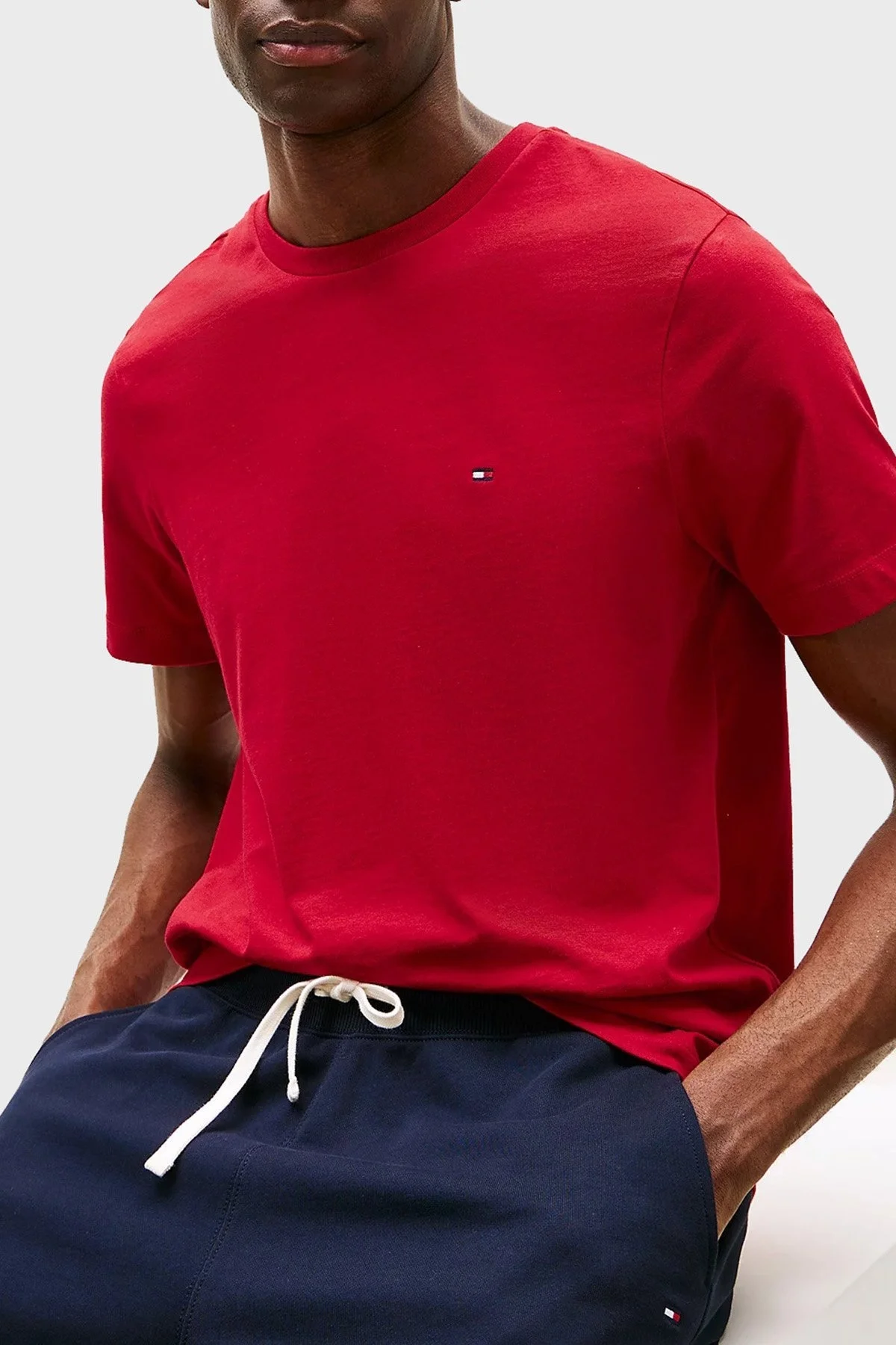 Tommy Hilfiger % 100 Pamuk Regular Fit Bisiklet Yaka Erkek T Shirt MW0MW39995 XLD KIRMIZI - 9