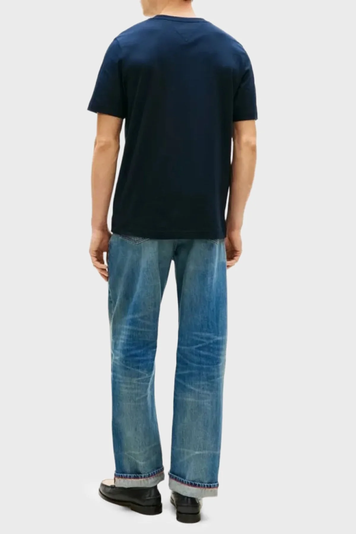 Tommy Hilfiger % 100 Pamuk Regular Fit Bisiklet Yaka Erkek T Shirt MW0MW42363 DW5 LACİVERT - 3