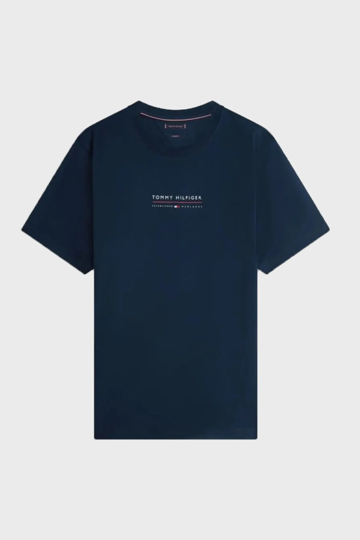 Tommy Hilfiger % 100 Pamuk Regular Fit Bisiklet Yaka Erkek T Shirt MW0MW42363 DW5 LACİVERT - 4