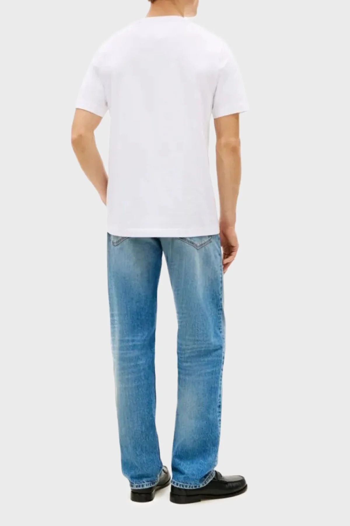 Tommy Hilfiger % 100 Pamuk Regular Fit Bisiklet Yaka Erkek T Shirt MW0MW42363 YBR BEYAZ - 3