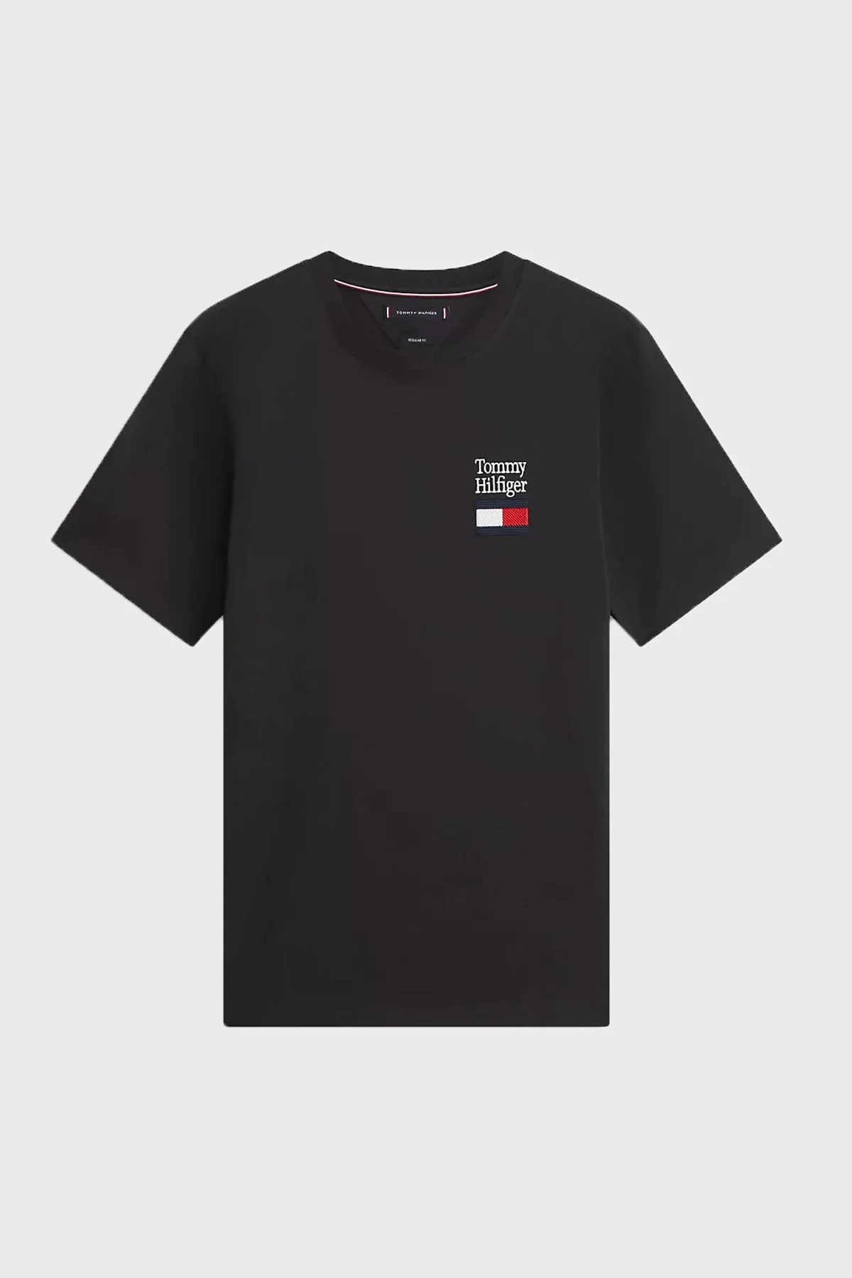 Tommy Hilfiger % 100 Pamuk Regular Fit Bisiklet Yaka Erkek T Shirt MW0MW42367 BDS SİYAH - 5
