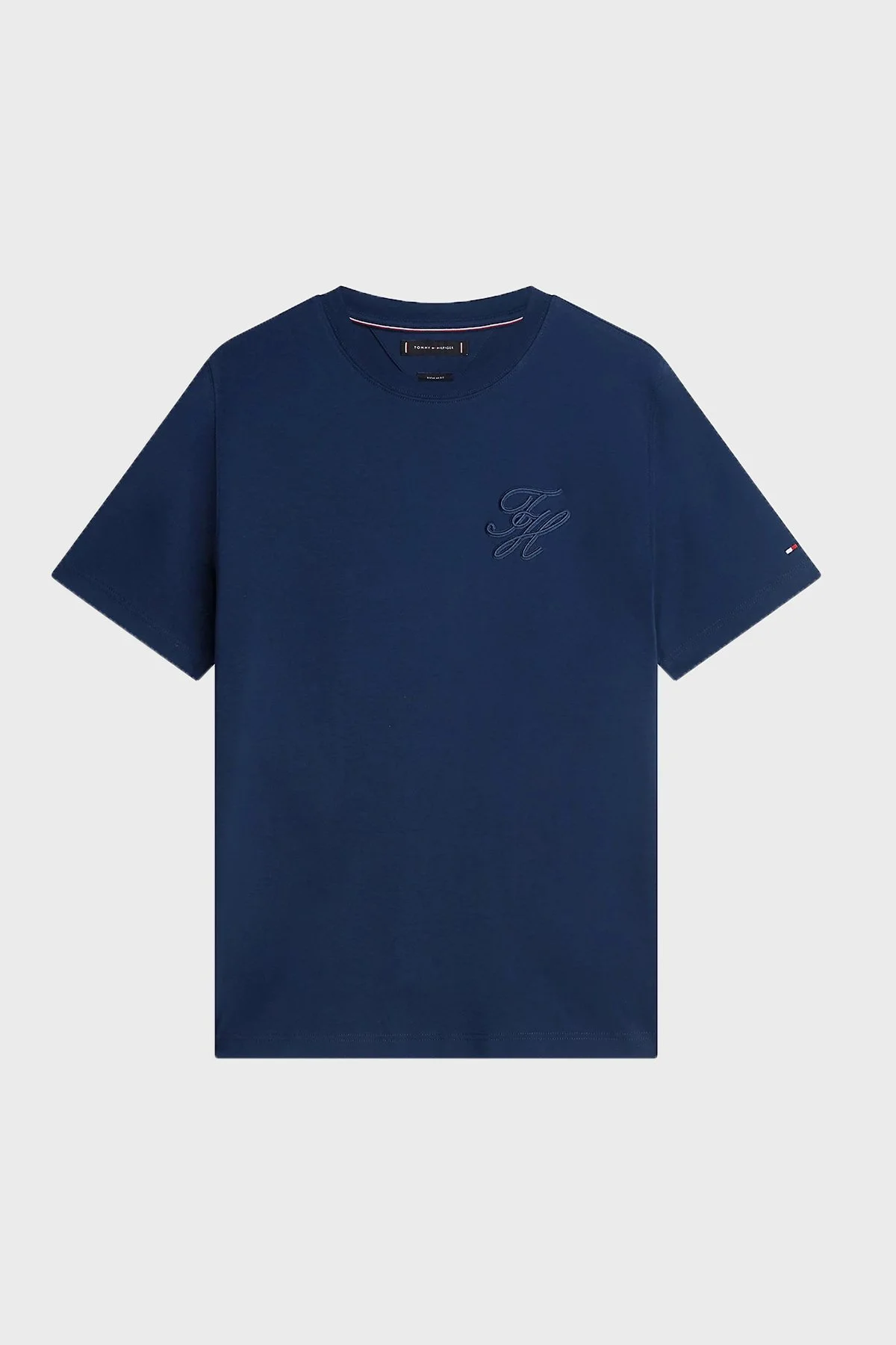 Tommy Hilfiger % 100 Pamuk Regular Fit Bisiklet Yaka Erkek T Shirt MW0MW42391 DW5 LACİVERT - 5
