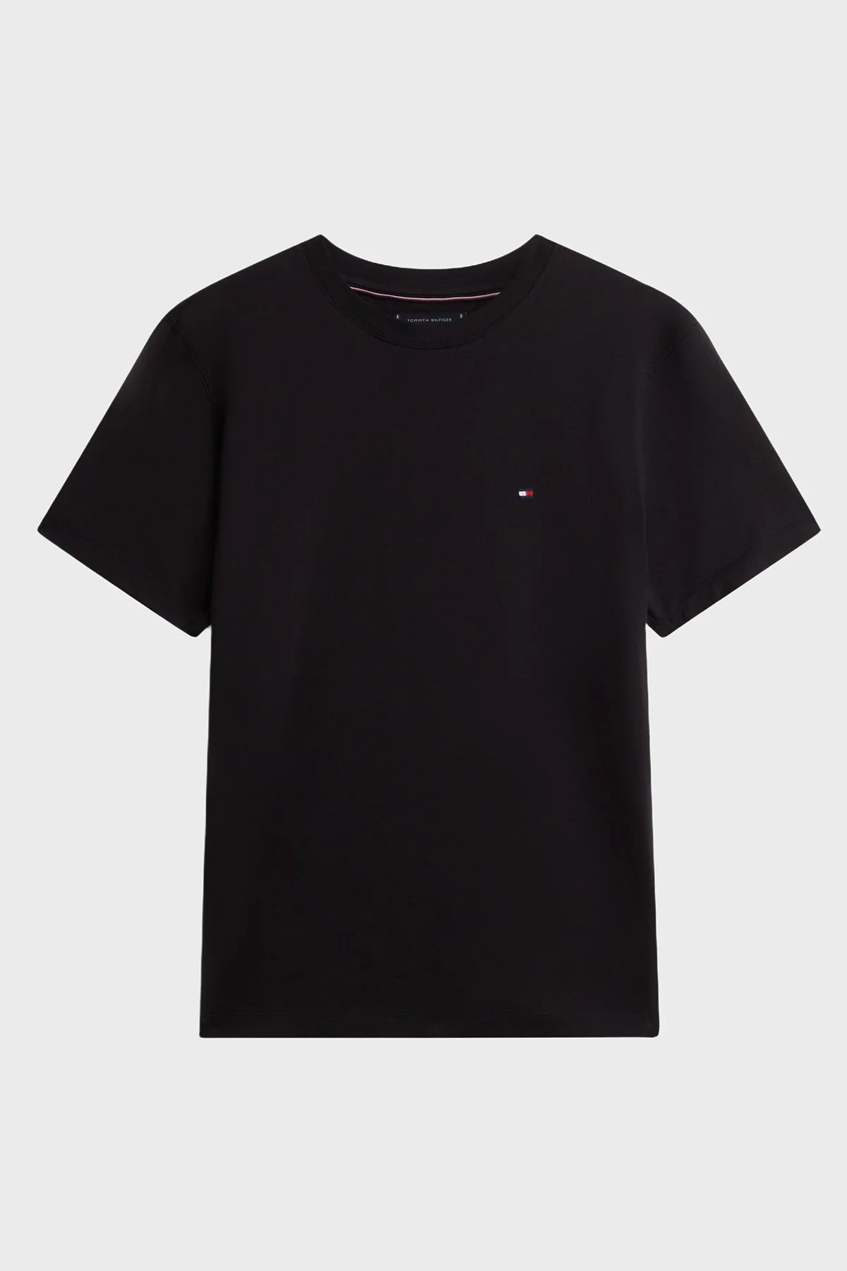 Tommy Hilfiger % 100 Pamuk Regular Fit Bisiklet Yaka Erkek T Shirt MW0MW42393 BDS SİYAH - 1