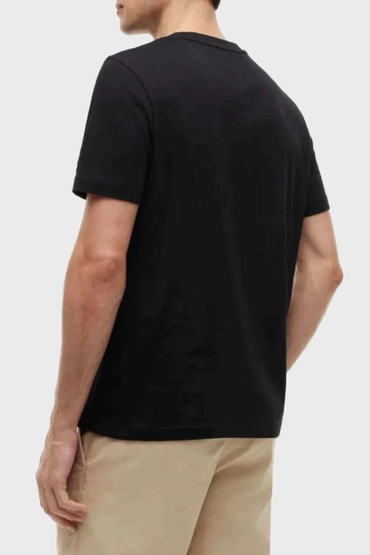 Tommy Hilfiger % 100 Pamuk Regular Fit Bisiklet Yaka Erkek T Shirt MW0MW43448 BDS Siyah - 3