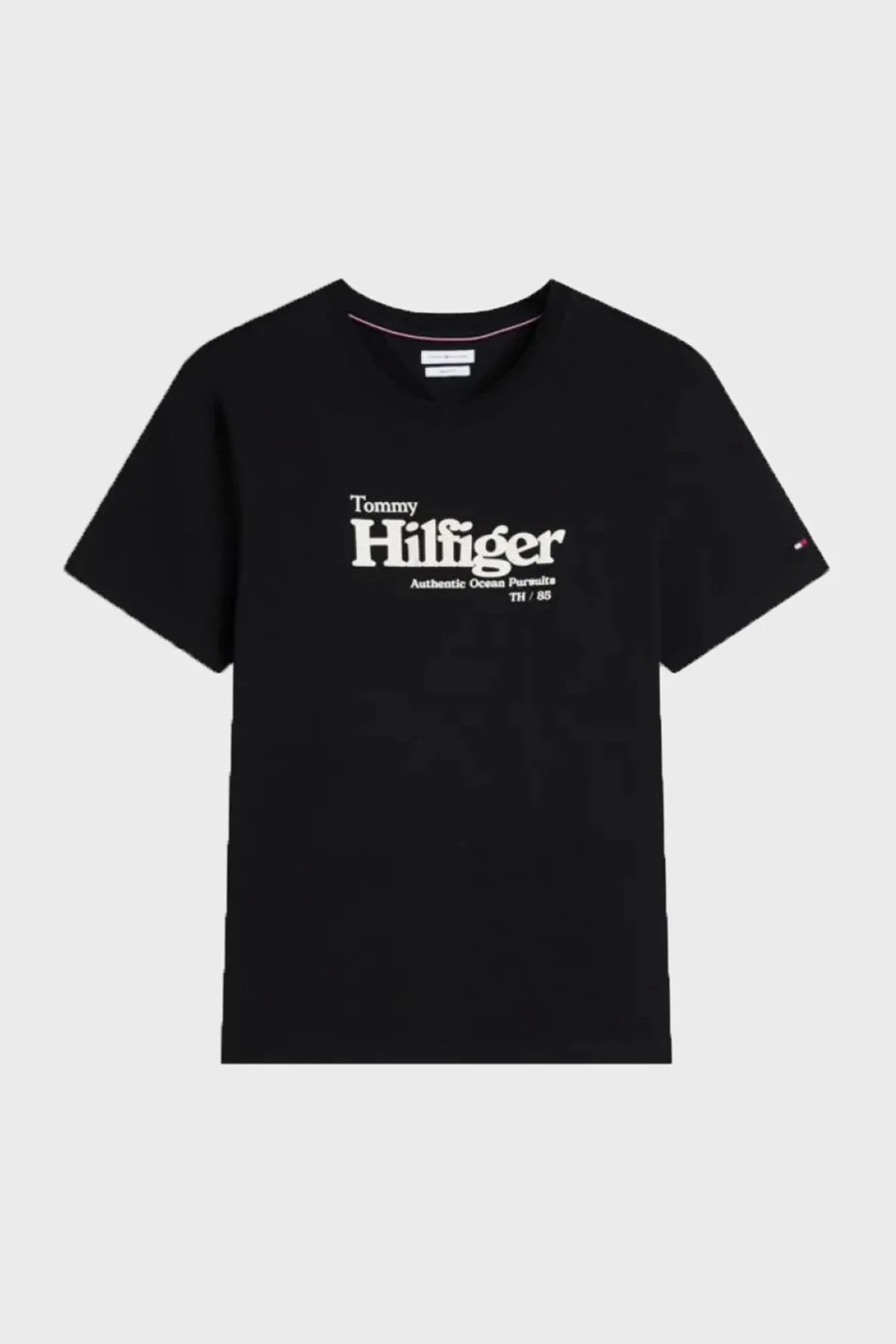 Tommy Hilfiger % 100 Pamuk Regular Fit Bisiklet Yaka Erkek T Shirt MW0MW43448 BDS Siyah - 5